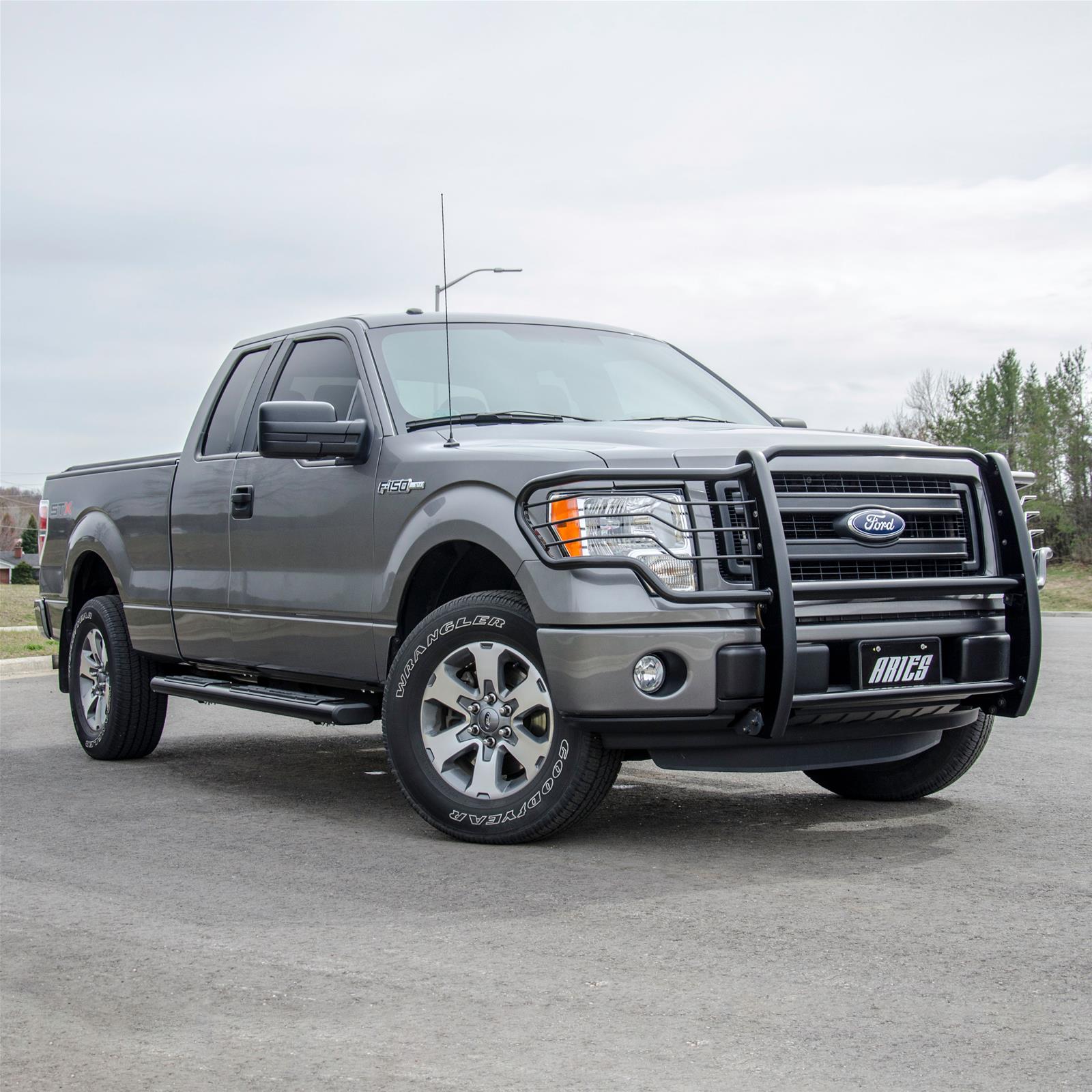 Aries Automotive Grille Guards for 2009-2014 F-150 - 3063 Guard, Brush Guard, Steel, Black Powdercoated, Ford, Each
