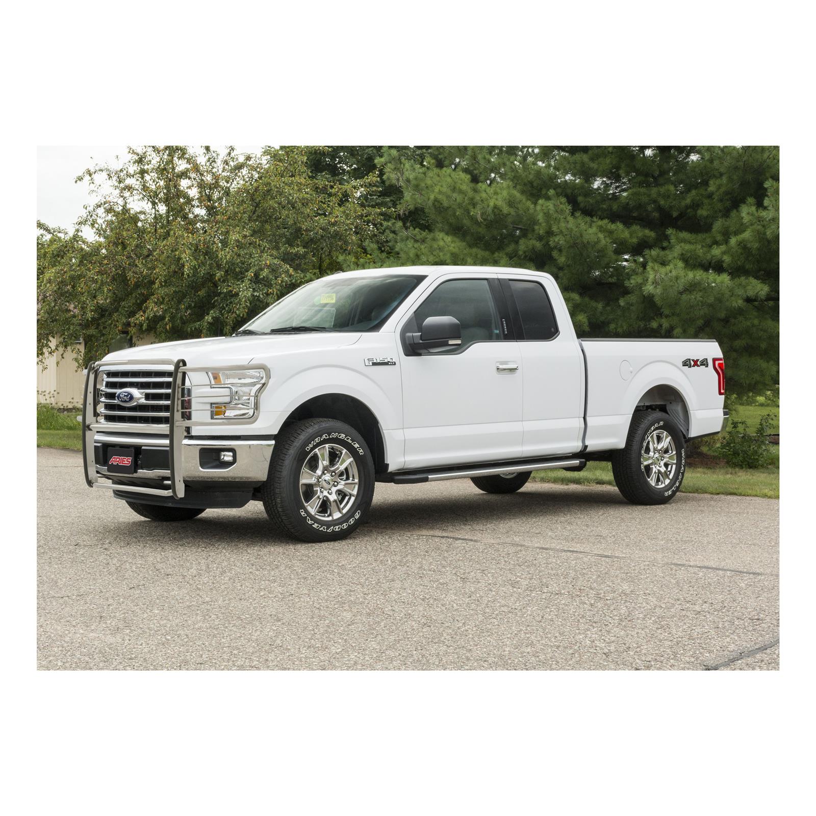 Aries Automotive Grille Guards for 2015-2020 F-150 - 3066-2 Guard, Brush Guard, Stainless Steel, Polished, Ford, Each thumbnail 4