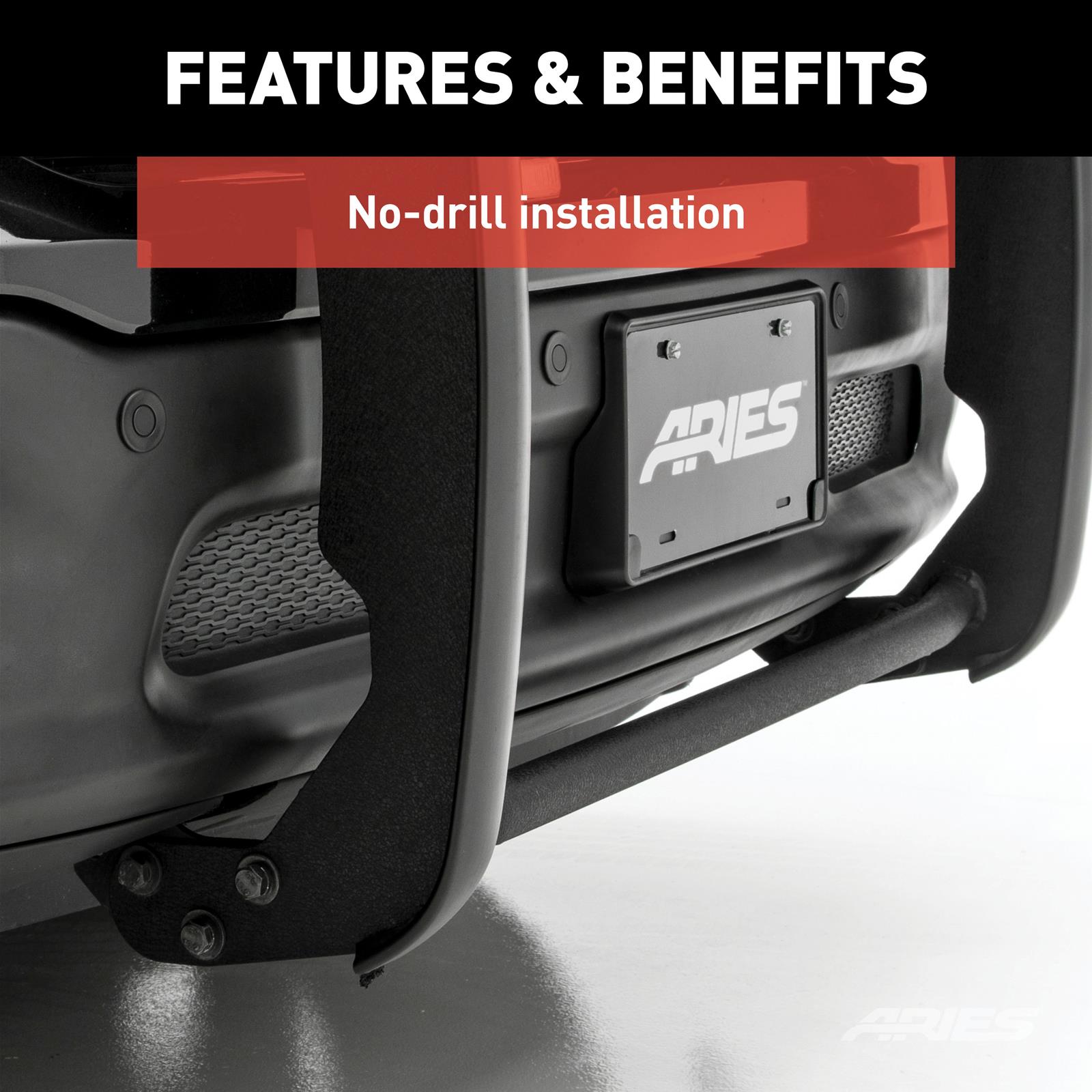 Aries Automotive Grille Guards for 2019-2023 RANGER - 3069 Guards, Bull Bar, Black, Ford, W/Led, Each thumbnail 4