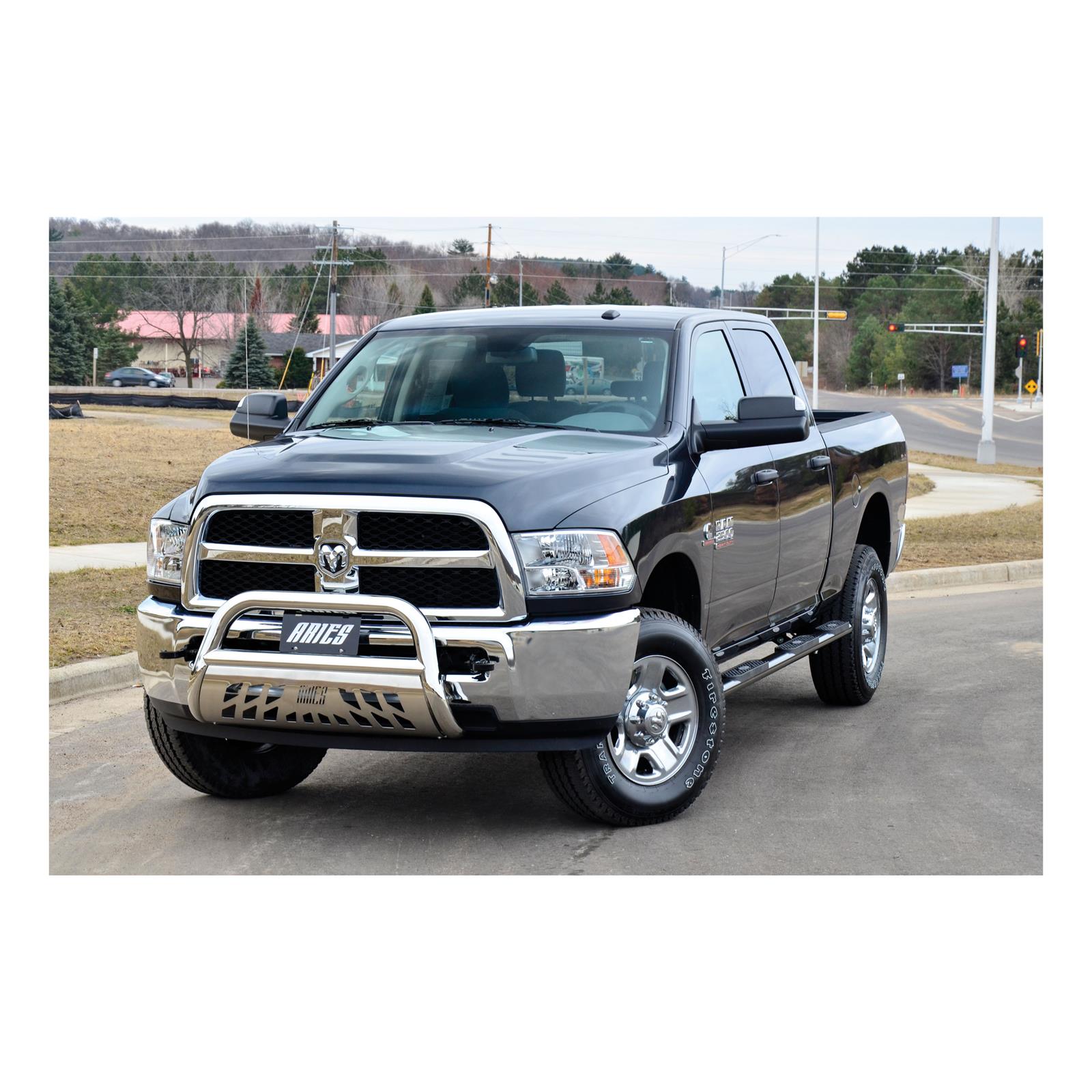 Aries Automotive 3 in. Bull Bars 35-5006 Grille Guard, Bar, in., Stainless Steel, Polished, Dodge, Ram, Each