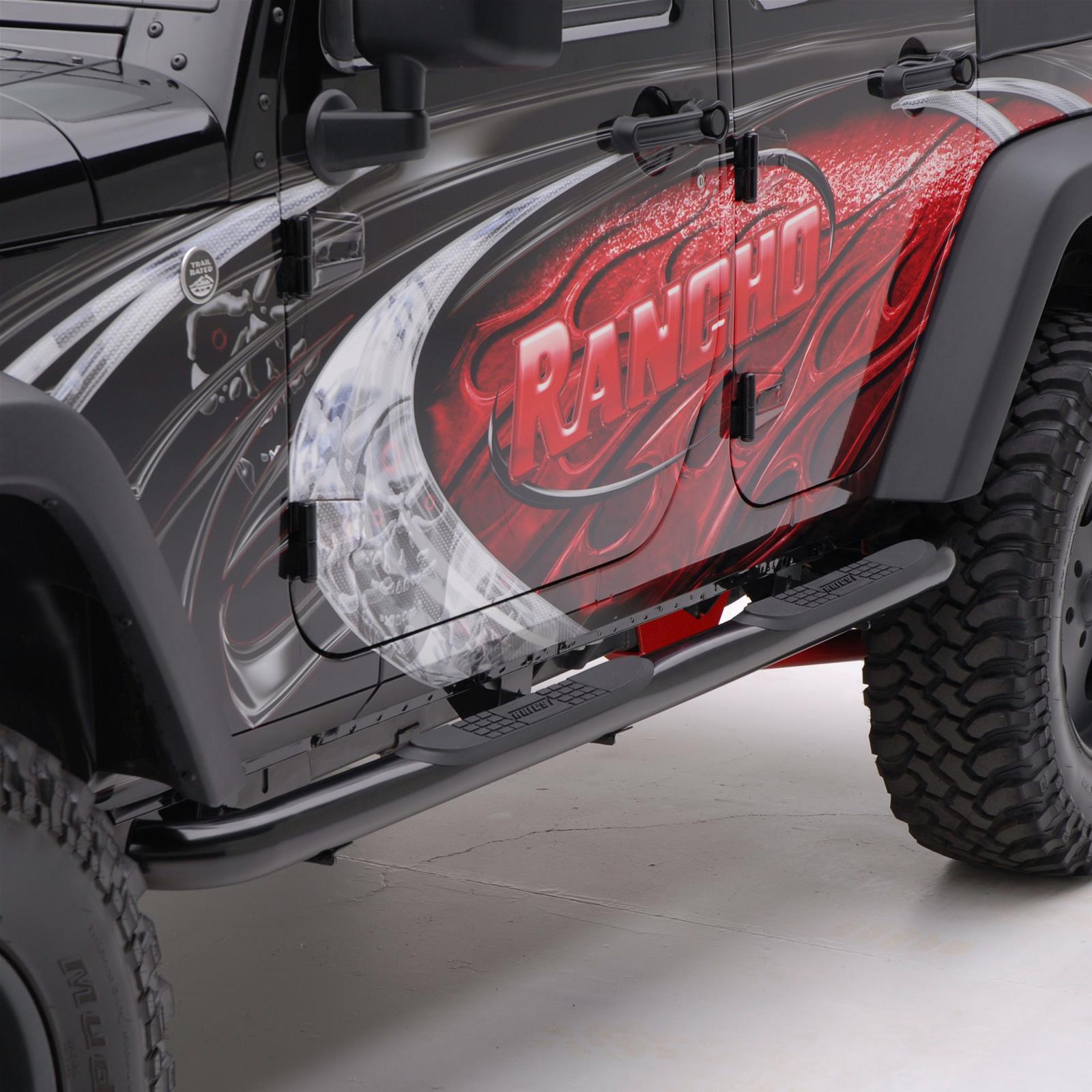 Aries Automotive 3 in. Round Side Bars 35700 Nerf and Step Bars, Bars, Steel, Black Powdercoated, Jeep, Pair