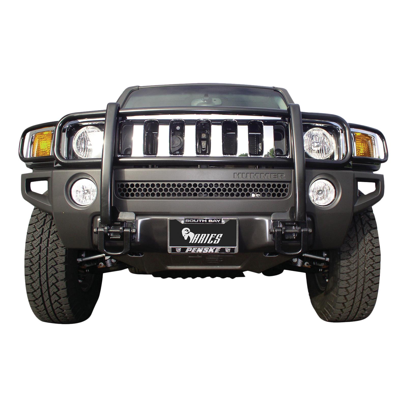 Aries Automotive Grille Guards for 2006-2010 H3, 2009-2010 H3T - 4078 Guard, Brush Guard, Steel, Black Powdercoated, Hummer, Each