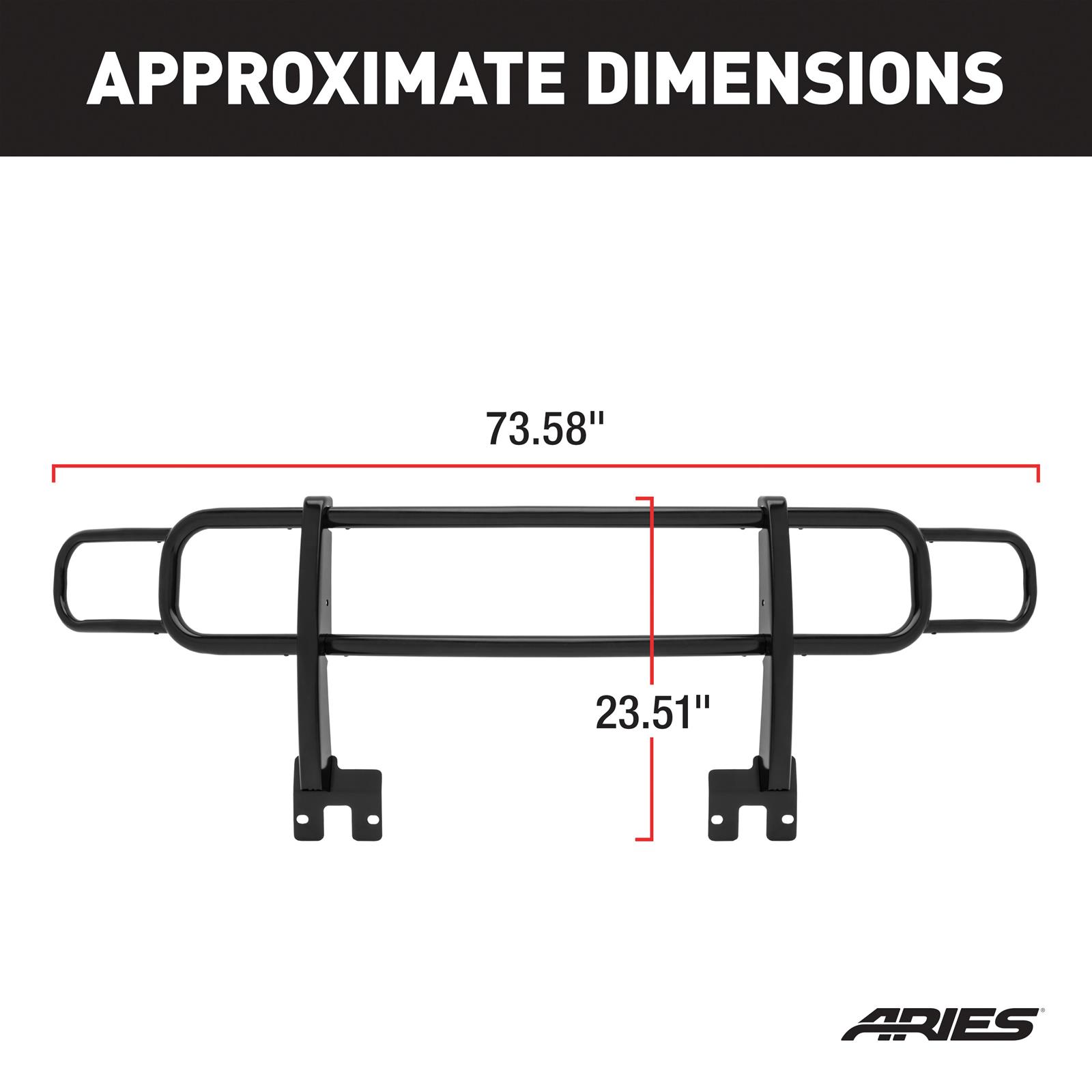 Aries Automotive Grille Guards for 2006-2010 H3, 2009-2010 H3T - 4078 Guard, Brush Guard, Steel, Black Powdercoated, Hummer, Each thumbnail 2
