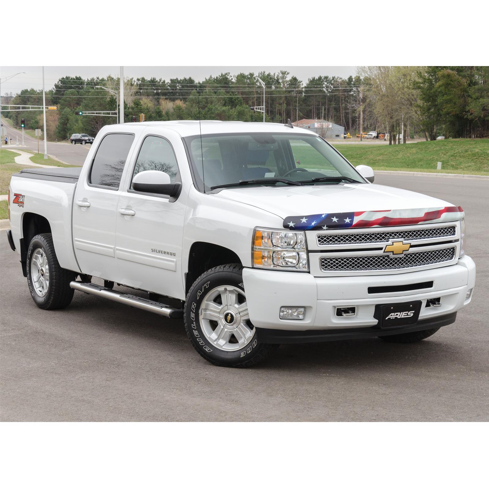 Aries Automotive 6 in. Oval Side Bars 4444001 Step Bars, Stainless Steel, Polished, 6.00 Diameter, 75.00 Length, Chevrolet, GMC, Pair