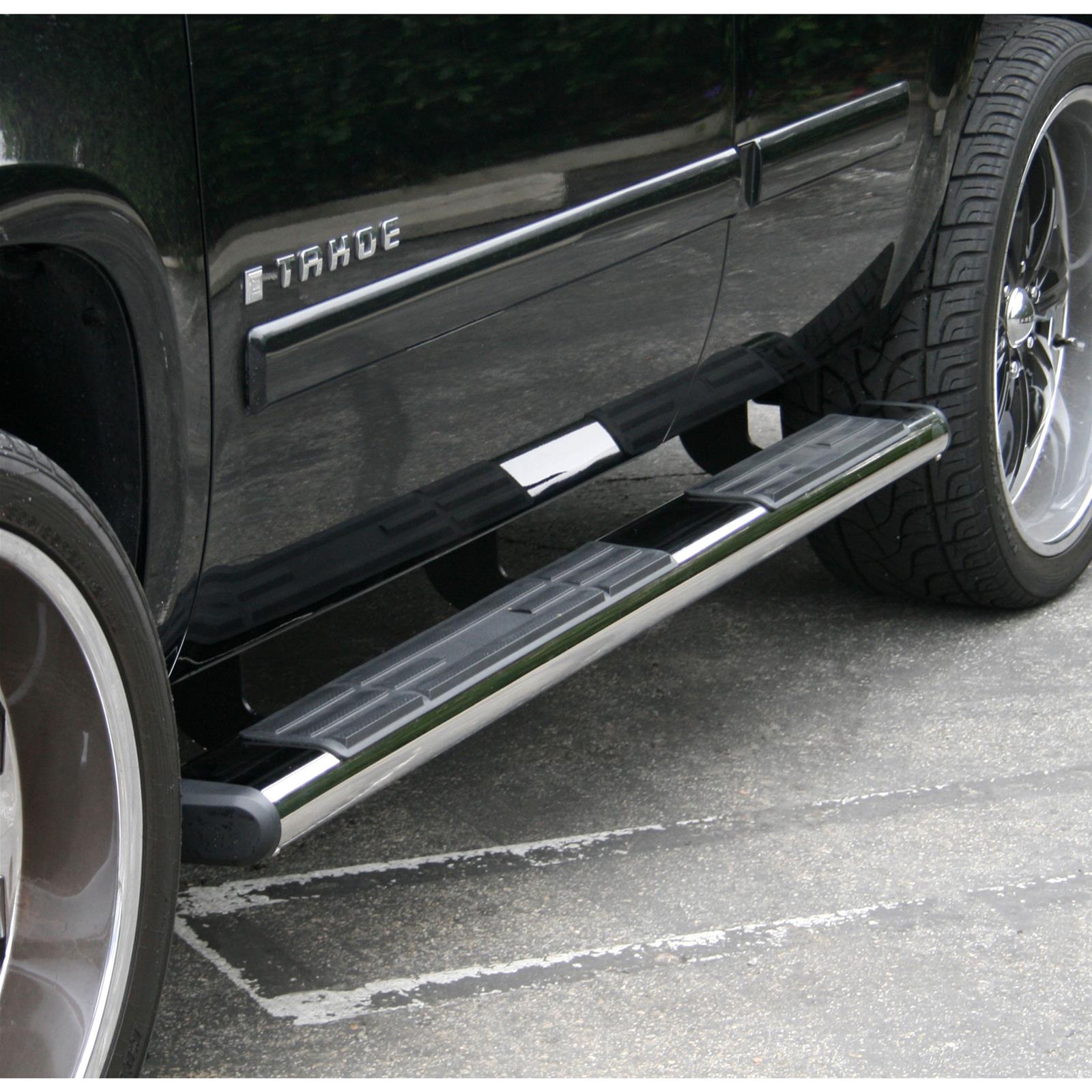 Aries Automotive 6 in. Oval Side Bars 4444002 Step Bars, Stainless Steel, Polished, 6.00 Diameter, 75.00 Length, Chevrolet, GMC, Pair thumbnail 2