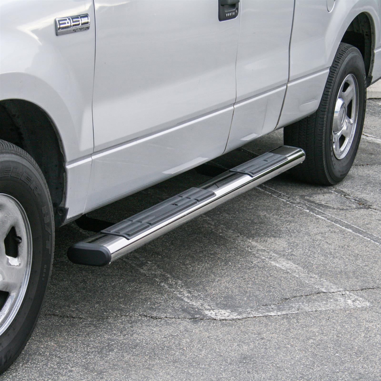 Aries Automotive 6 in. Oval Side Bars for 2004-2008 F-150 - 4444019 Step Bars, Stainless Steel, Polished, 6.00 Diameter, 85.00 Length, Ford, Pair thumbnail 2