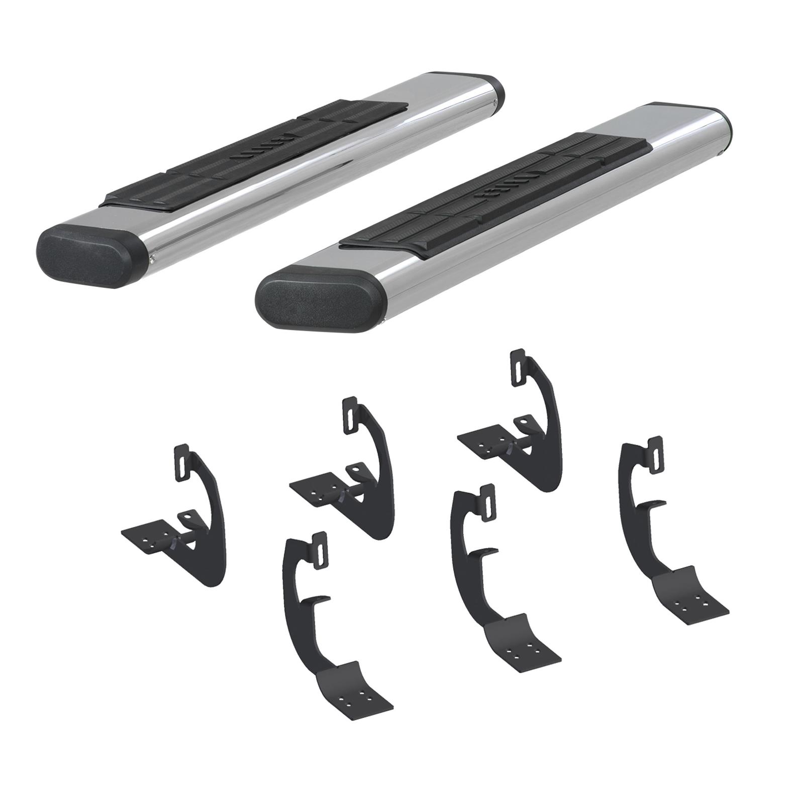 Aries Automotive 6 in. Oval Side Bars for 1997-2003 F-150, 2004 F-150 HERITAGE - 4444022 Step Bars, Stainless Steel, Polished, 6.00 Diameter, 53.00 Length, Ford, Pair thumbnail 2