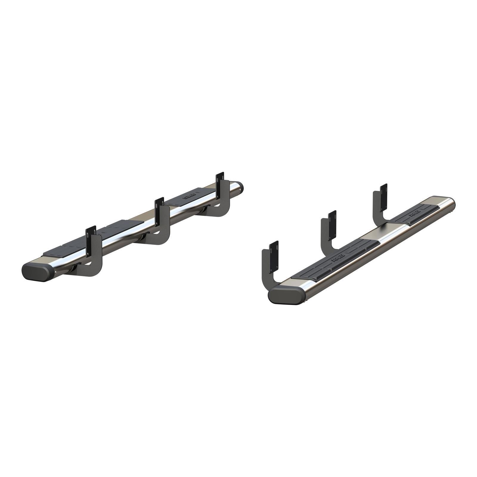 Aries Automotive 6 in. Oval Side Bars 4444025 Step Bars, Stainless Steel, Polished, 6.00 Diameter, 85.00 Length, Ford, Pair thumbnail 4