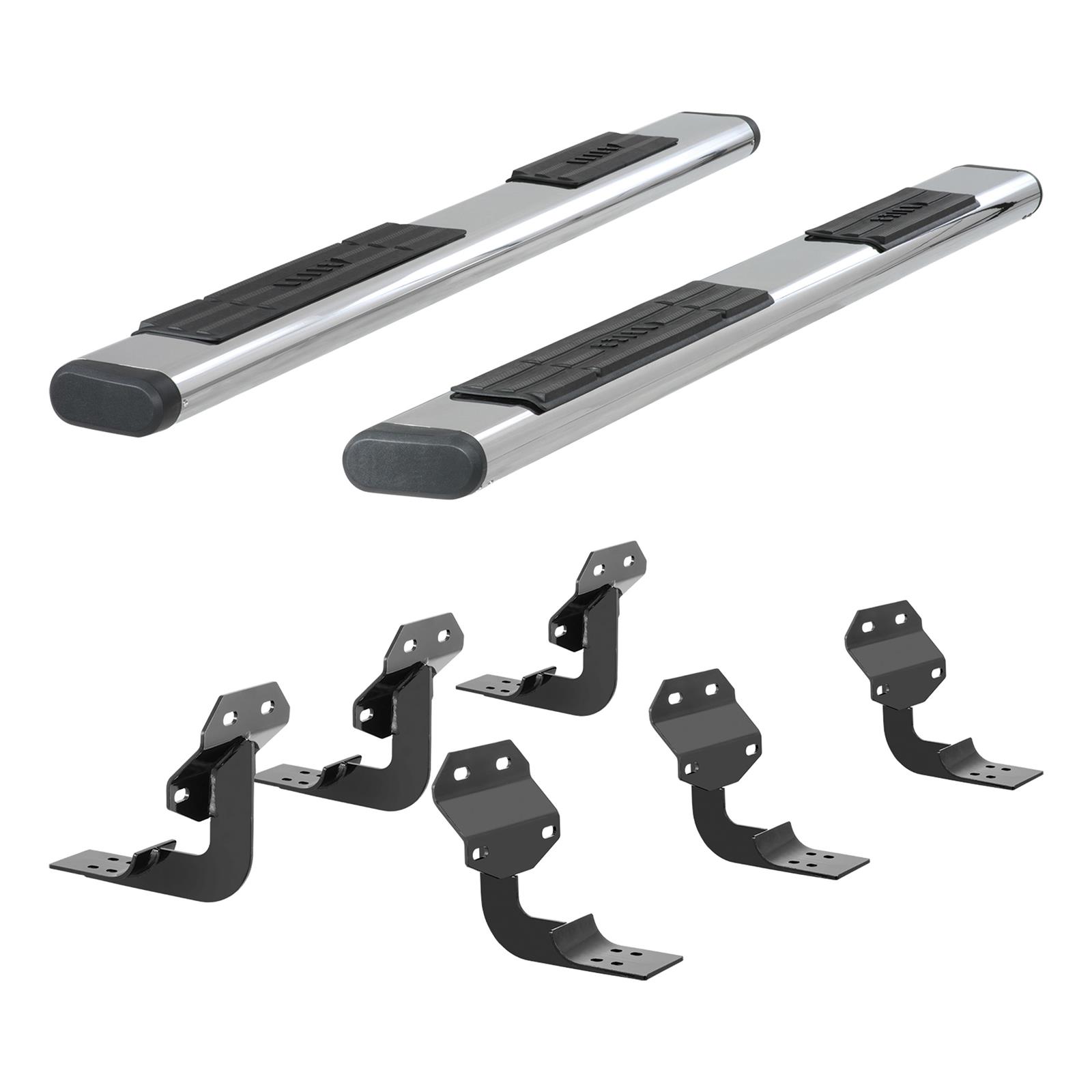 Aries Automotive 6 in. Oval Side Bars 4444027 Step Bars, Stainless Steel, Polished, 6.00 Diameter, 91.00 Length, Ford, Pair thumbnail 4