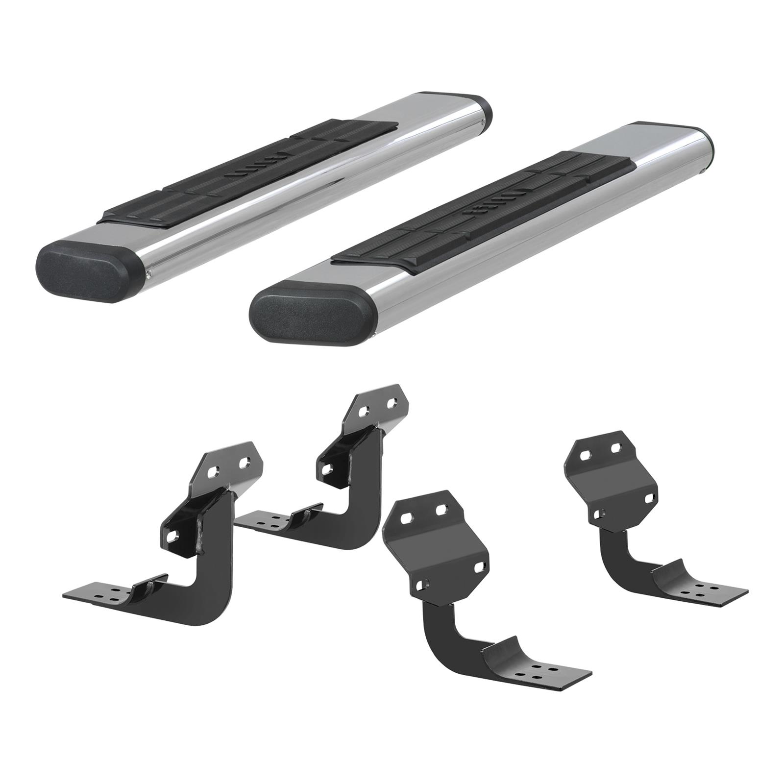 Aries Automotive 6 in. Oval Side Bars 4444028 Step Bars, Stainless Steel, Polished, 6.00 Diameter, 53.00 Length, Ford, Pair thumbnail 2