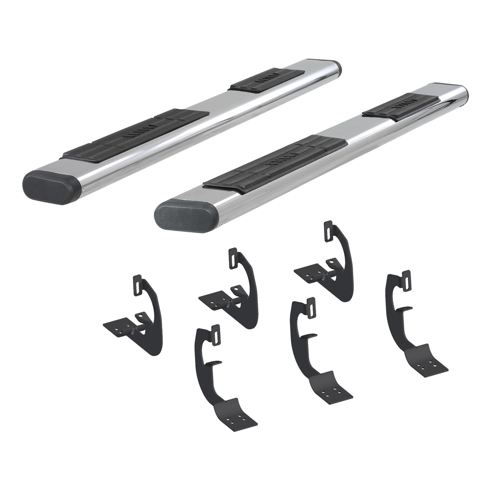 Aries Automotive 6 in. Oval Side Bars 4444038 Step Bars, Stainless Steel, Polished, 6.00 Diameter, 85.00 Length, Toyota, Pair thumbnail 4