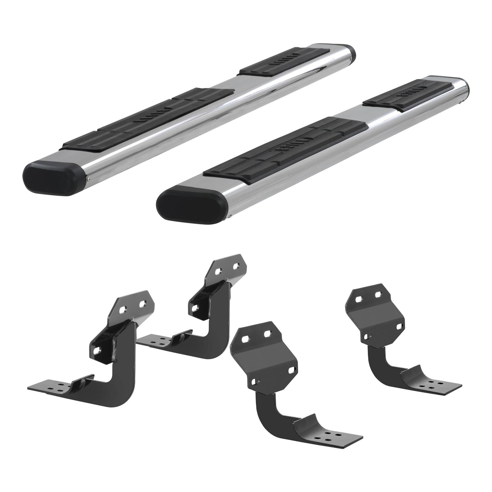 Aries Automotive 6 in. Oval Side Bars 4444042 Step Bars, Stainless Steel, Polished, 6.00 Diameter, 75.00 Length, Ford, Pair thumbnail 3