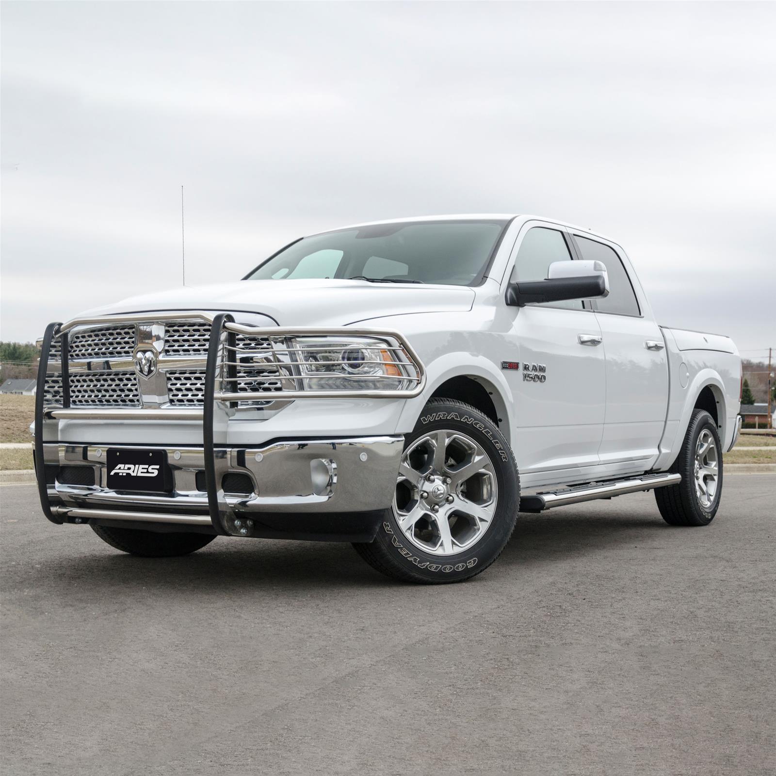Aries Automotive 6 in. Oval Side Bars 4444044 Step Bars, Stainless Steel, Polished, 6.00 Diameter, 85.00 Length, Dodge, Pair