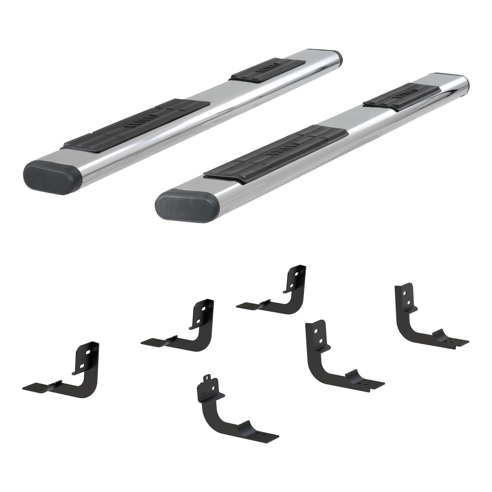 Aries Automotive 6 in. Oval Side Bars for 2019-2025 1500 - 4444048 Step Bars, Stainless Steel, Polished, 6.00 Diameter, 75.00 Length, Ram, Pair thumbnail 4