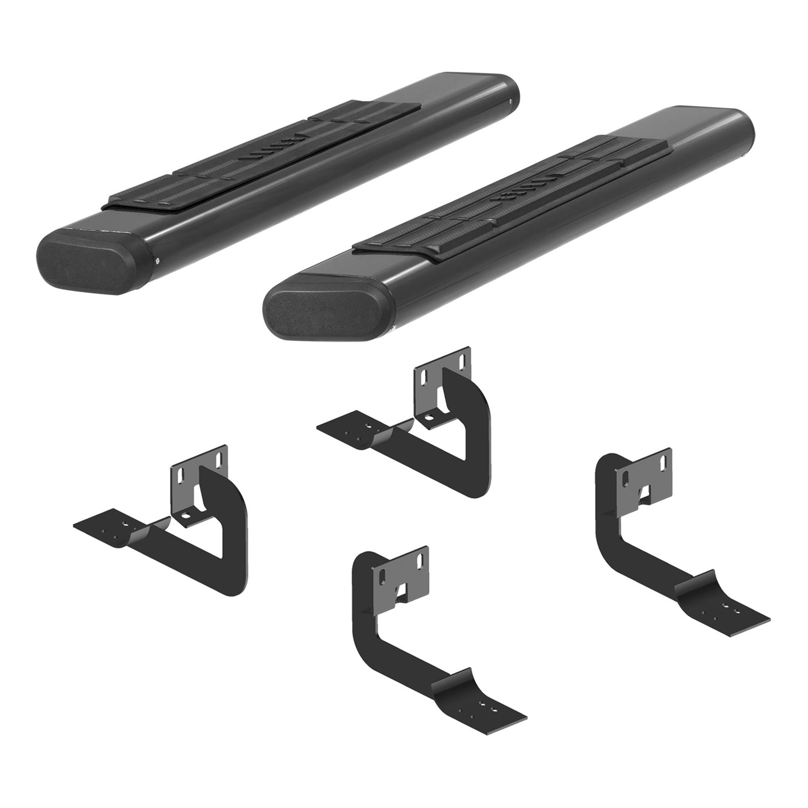 Aries Automotive 6 in. Oval Side Bars for 2004-2014 F-150 - 4445017 Step Bars, Aluminum, Black Powdercoated, Gloss, 6.00 Diameter, 53.00 Length, Ford, Pair thumbnail 5