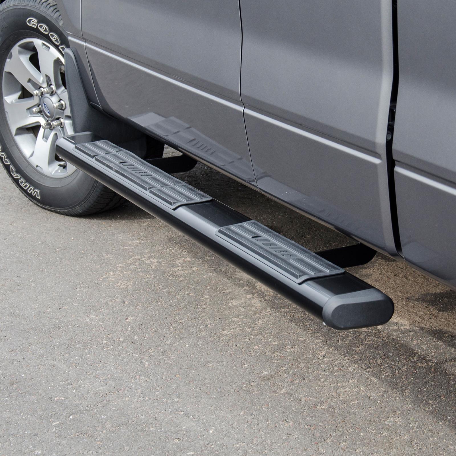 Aries Automotive 6 in. Oval Side Bars 4445023 Step Bars, Aluminum, Black Powdercoated, Gloss, 6.00 Diameter, 75.00 Length, Ford, Pair
