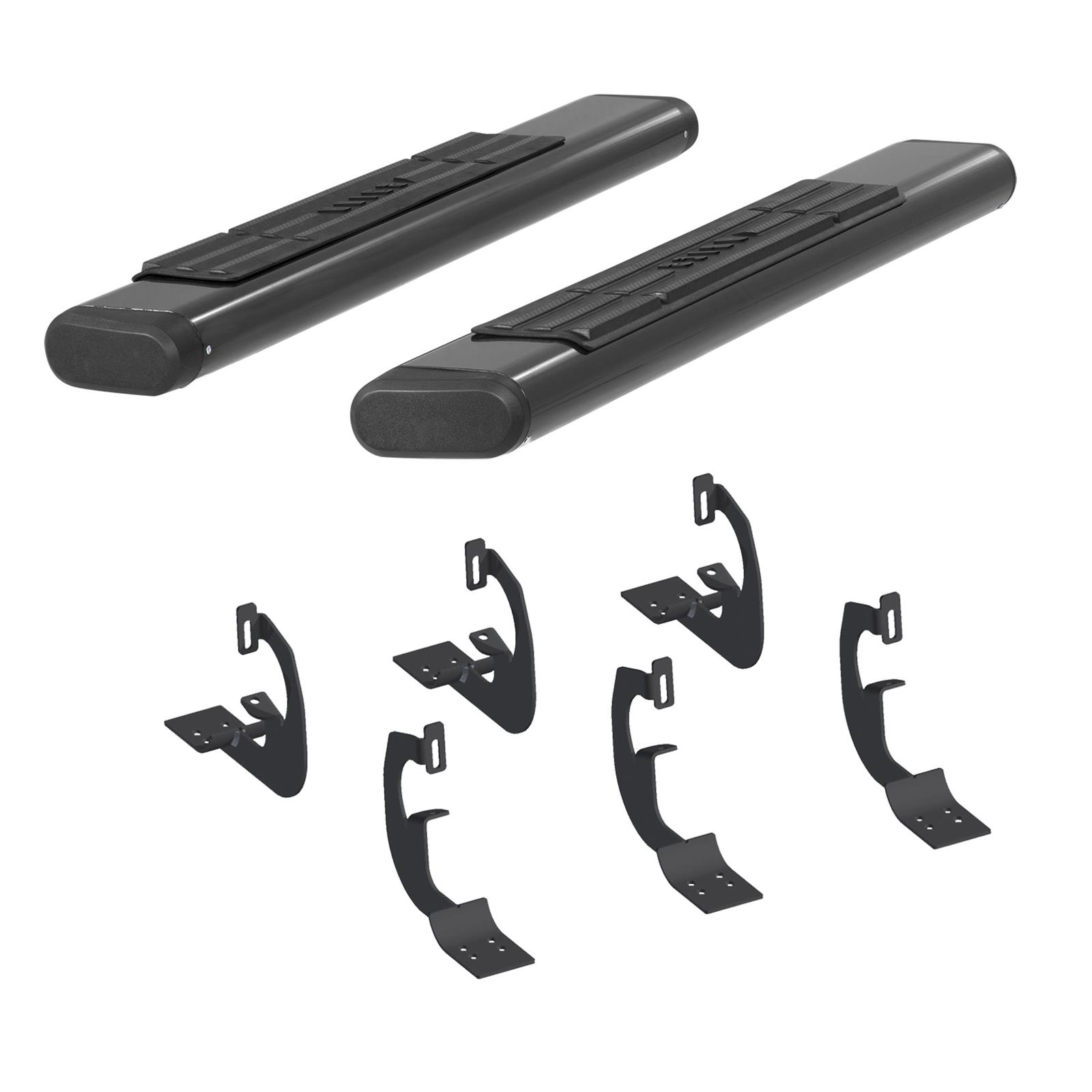 Aries Automotive 6 in. Oval Side Bars 4445024 Step Bars, Aluminum, Black Powdercoated, Gloss, 6.00 Diameter, 53.00 Length, Ford, Pair thumbnail 3