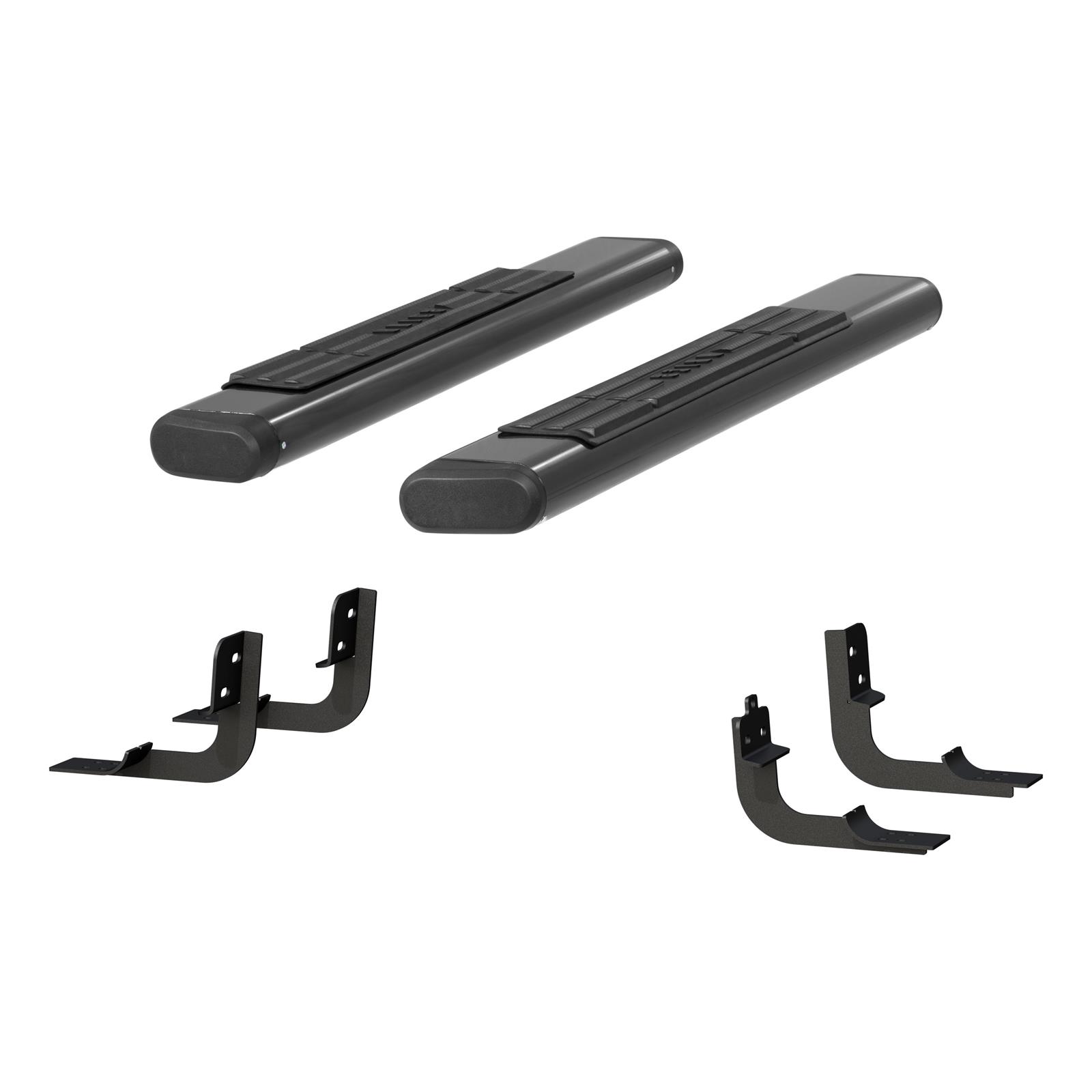Aries Automotive 6 in. Oval Side Bars 4445043 Step Bars, Aluminum, Black Powdercoated, Gloss, 6.00 Diameter, 53.00 Length, Ram, Pair thumbnail 3