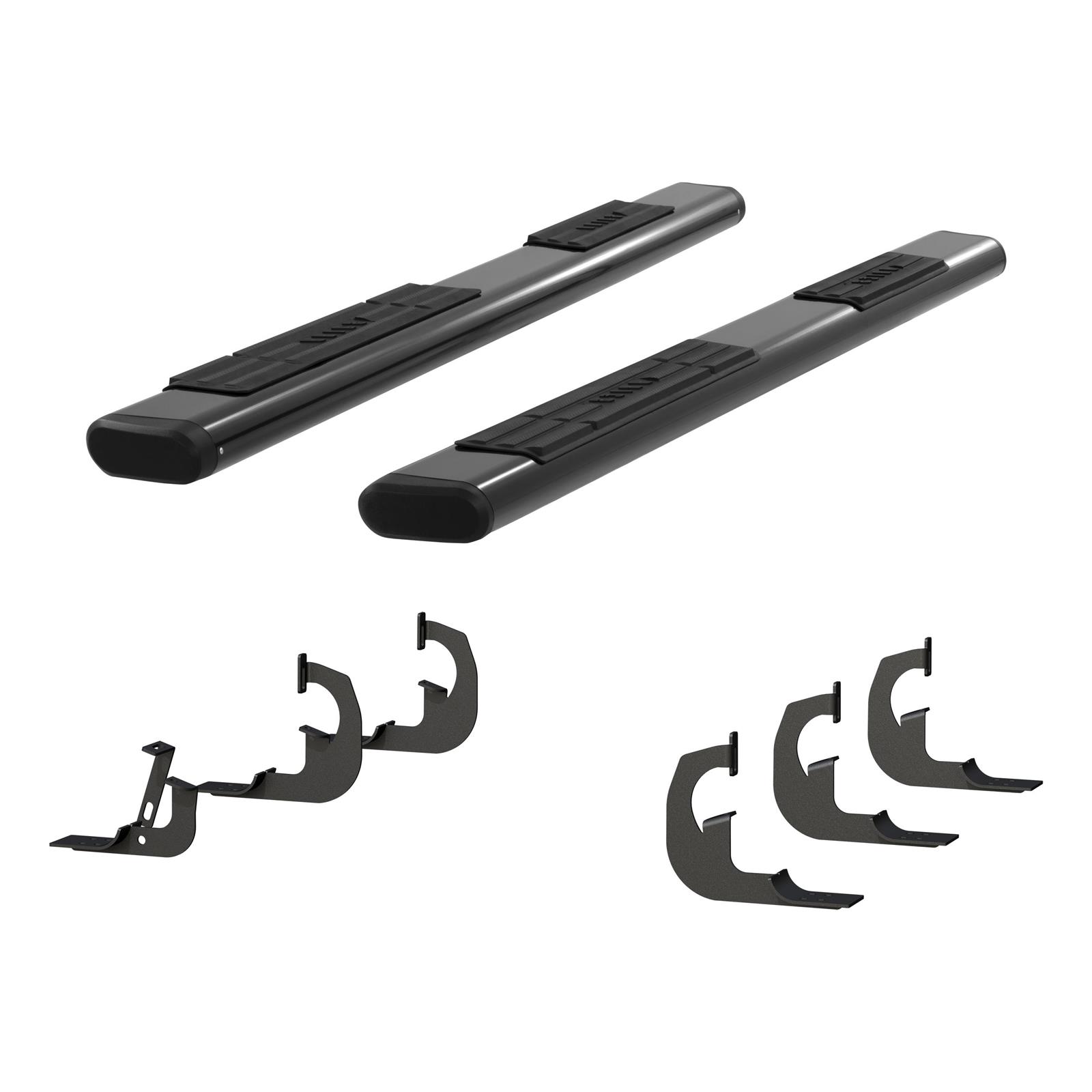 Aries Automotive 6 in. Oval Side Bars 4445045 Step Bars, Aluminum, Black Powdercoated, Gloss, 6.00 Diameter, 91.00 Length, Chevrolet, GMC, Pair thumbnail 3