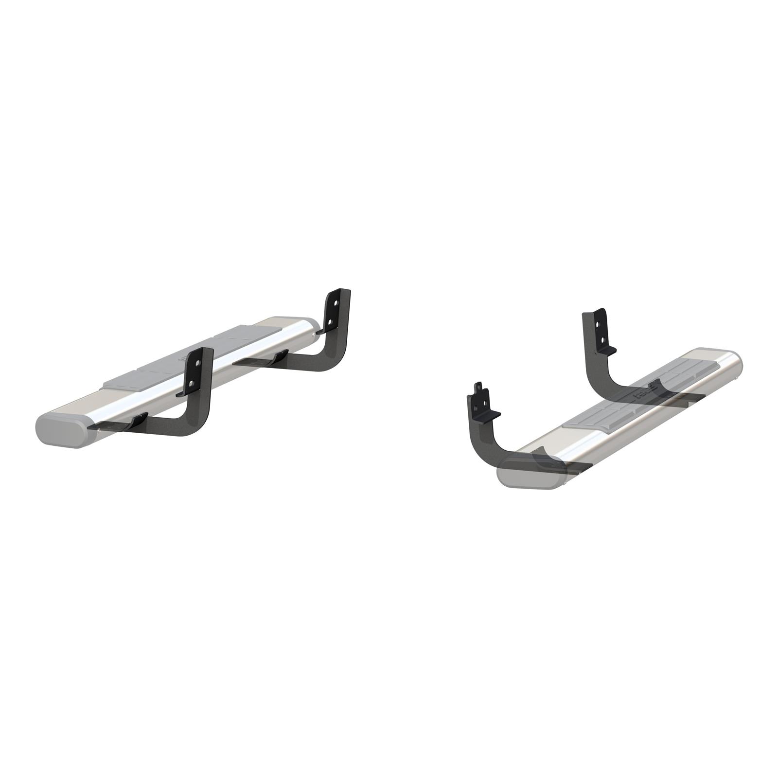 Aries Automotive 6 in. Oval Side Bar Mounting Brackets 4520 Truck Step Installation Kit, Steel, Black Powdercoated, Ram, Kit