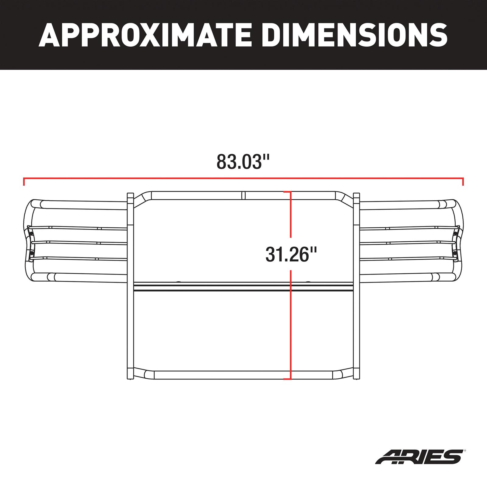 Aries Automotive Grille Guards 5056-2 Guard, Brush Guard, Stainless Steel, Polished, Ram, Each