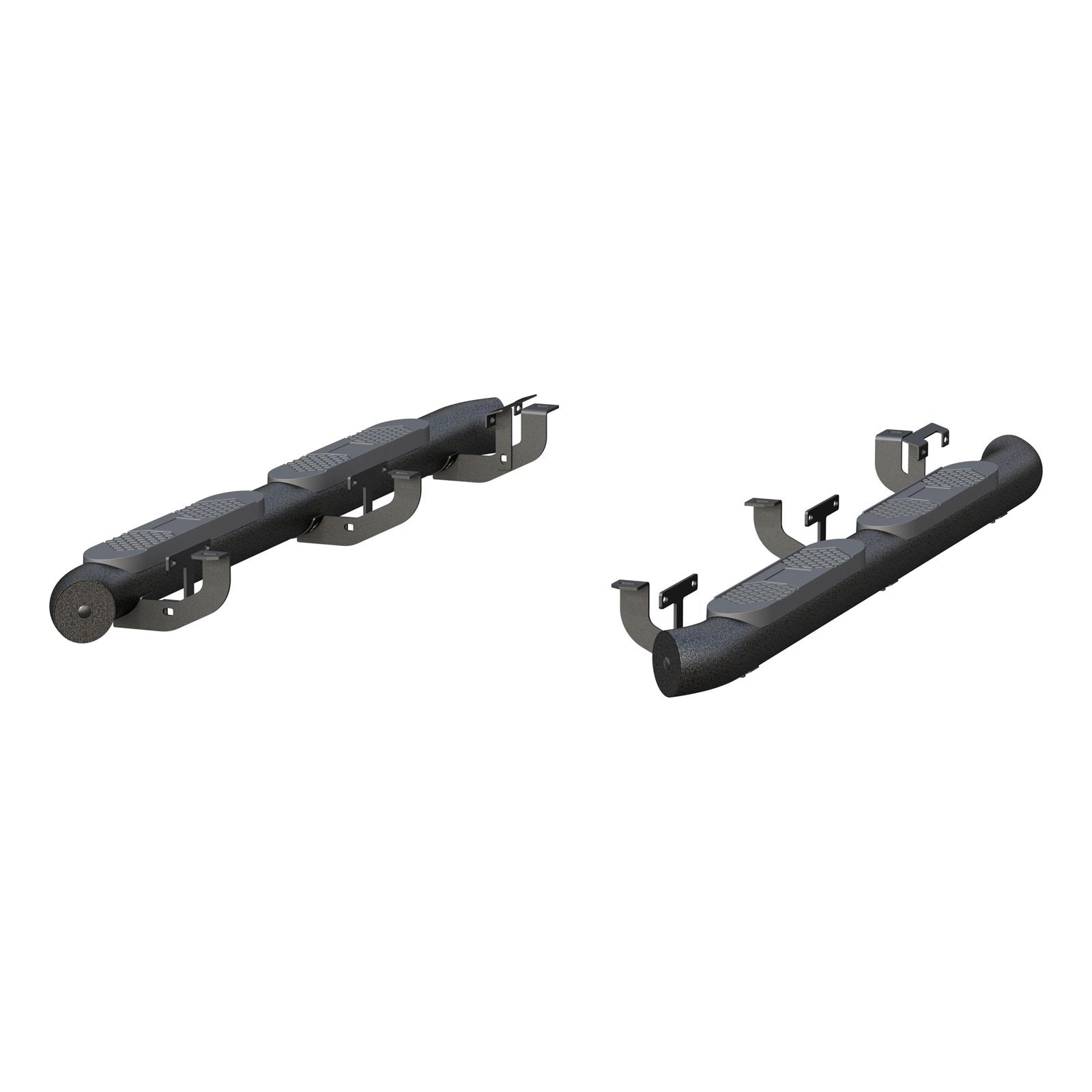 Aries Automotive Big Step 4 in. Round Side Bars AL231009 Bars, Aluminum, Black Powdercoated, Textured, 4.00 Diameter, 70.080 Diameter, Jeep, Pair thumbnail 6