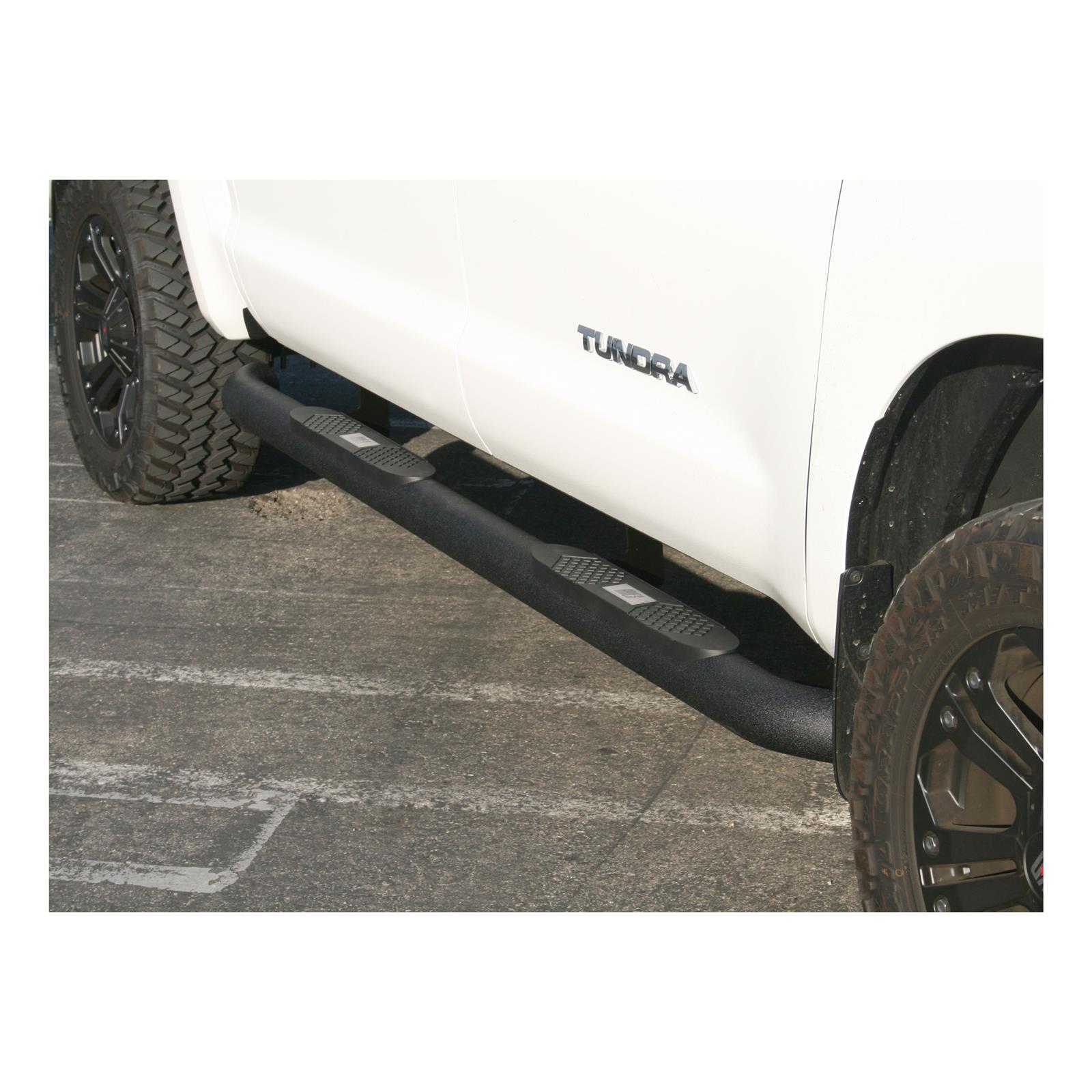 Aries Automotive Big Step 4 in. Round Side Bars for 2007-2021 TUNDRA - AL232013 Bars, Step, Diameter, Aluminum, Black Textured Powdercoated, Toyota, Pair thumbnail 3