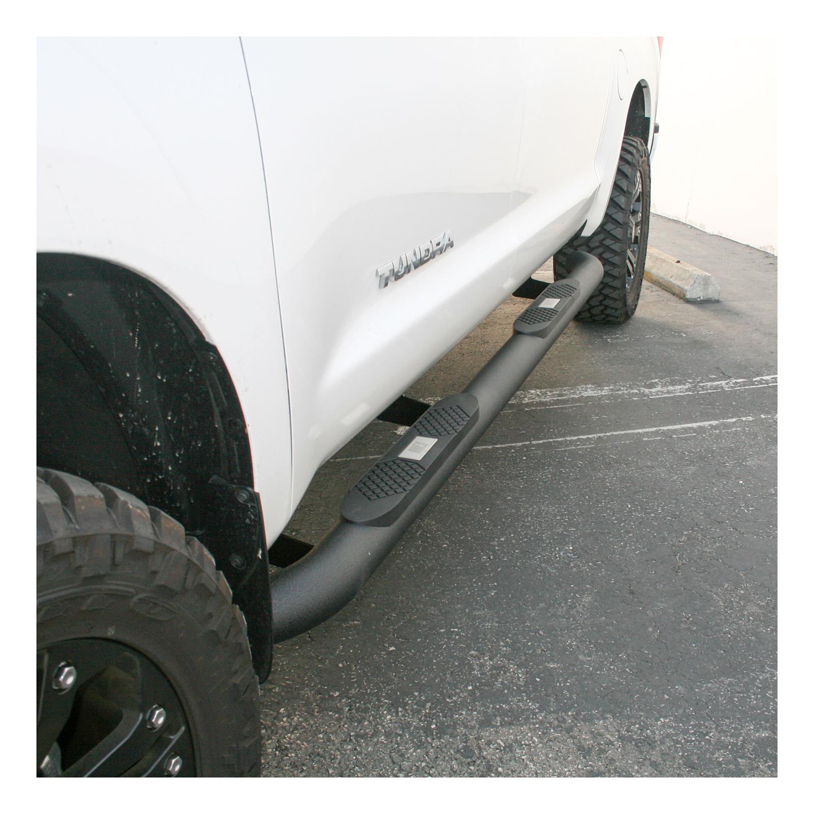 Aries Automotive Big Step 4 in. Round Side Bars for 2007-2021 TUNDRA - AL232013 Bars, Step, Diameter, Aluminum, Black Textured Powdercoated, Toyota, Pair thumbnail 2