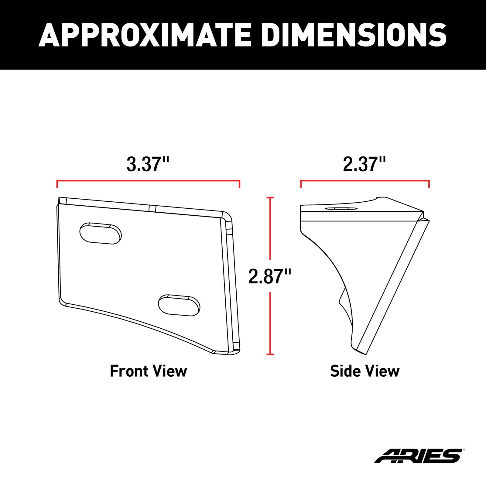 ARIES Automotive Light Mount Brackets AR15800 Windshield Hinge Brackets, 2007-15 JK WINDSHIELD HINGE LIGHT BRACKET thumbnail 7
