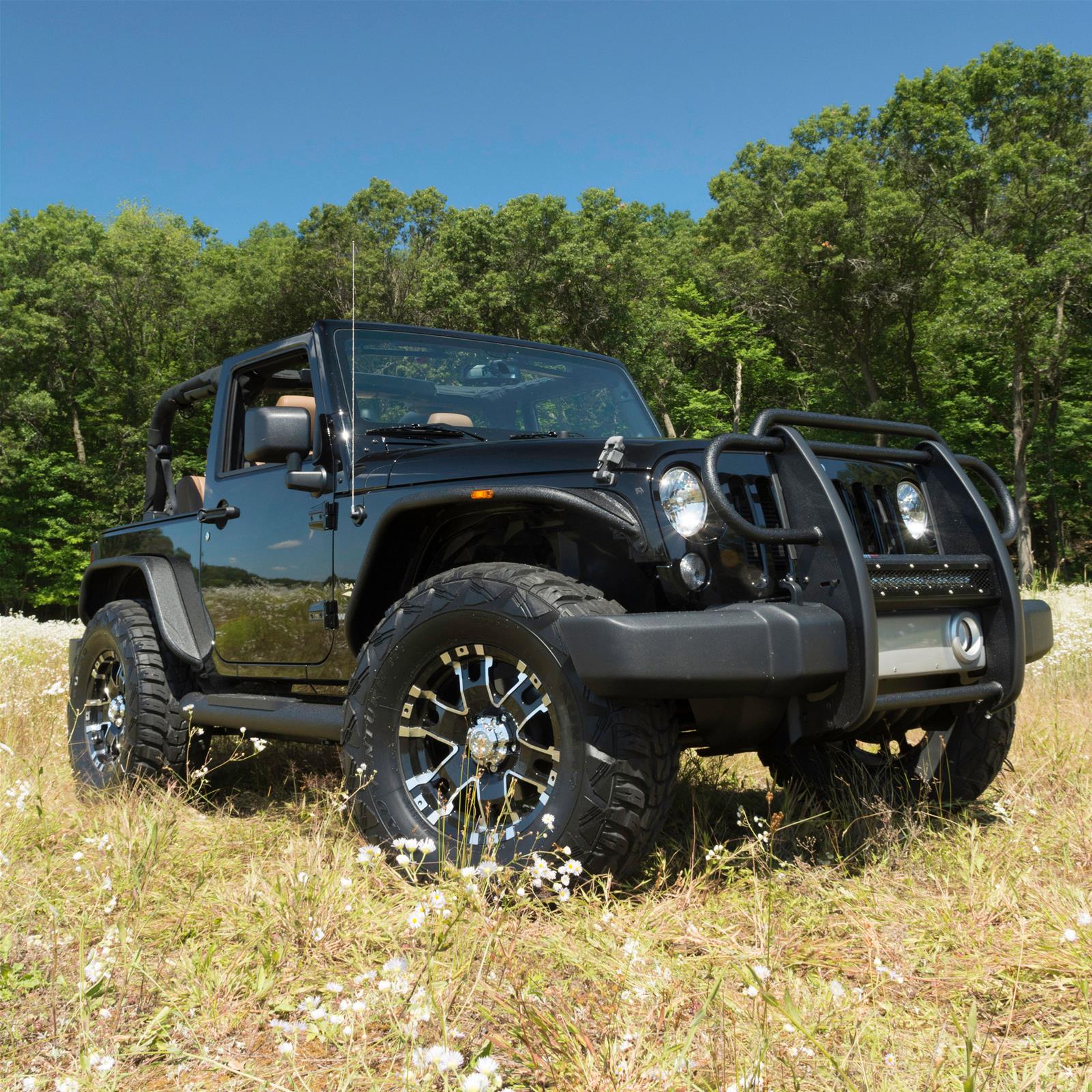 Aries Automotive Pro Series Grille Guards for 2007-2017 WRANGLER, 2018 WRANGLER JK - P1050 Guard, Series, Brush Guard, Steel, Black Texture Powdercoated, Jeep, Each