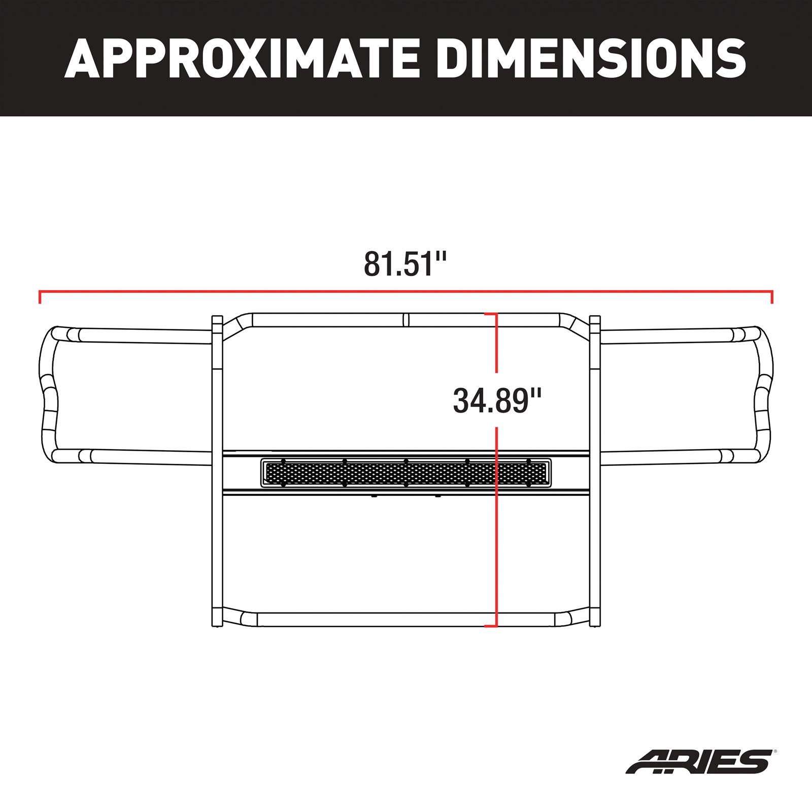 Aries Automotive Pro Series Grille Guards for 2015-2020 F-150 - P3066 Guard, Series, Brush Guard, Steel, Black Texture Powdercoated, Ford, Each thumbnail 4