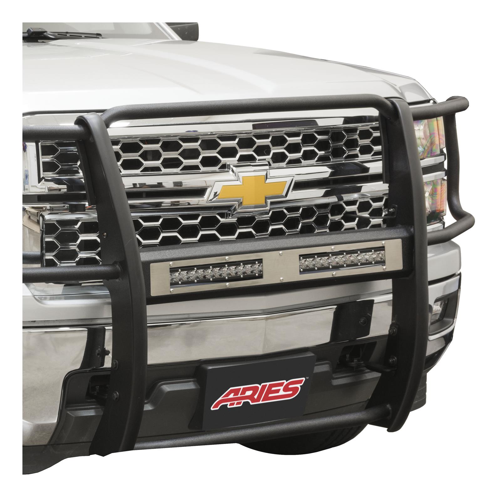 ARIES Automotive Grilles and Grille Inserts PC10OS Guard Face Plate, Pro Series,(2) 10",Bl, 10" TWO OPEN FACE, BRUSHED STAINLESS STEEL