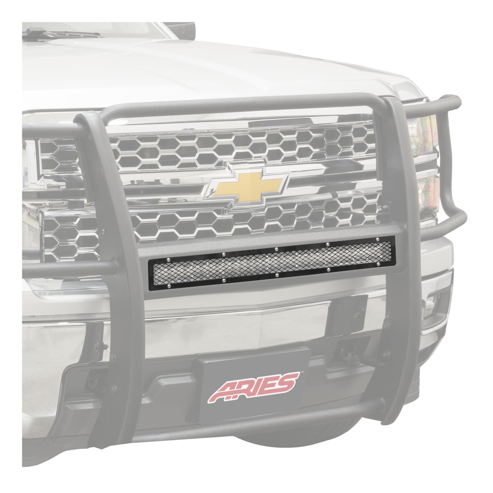 ARIES Automotive Grilles and Grille Inserts PC30MB Guard Face Plate, Pro Series, (1)30In, Msh, Bl, 30" MESH, GLOSS BLACK CARBON STEEL (COMES W/ ORIG. GUARD) thumbnail 2