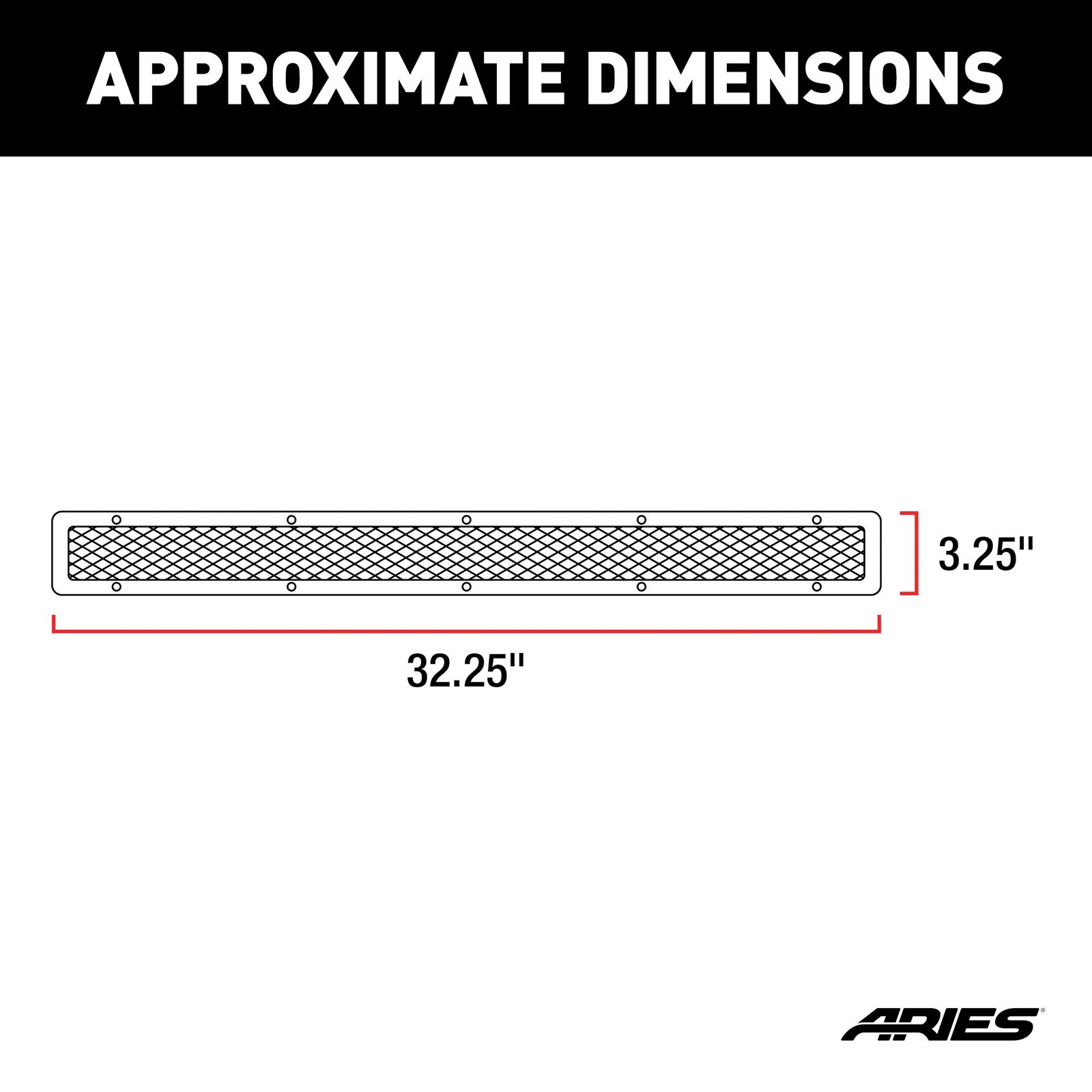 ARIES Automotive Grilles and Grille Inserts PC30MB Guard Face Plate, Pro Series, (1)30In, Msh, Bl, 30" MESH, GLOSS BLACK CARBON STEEL (COMES W/ ORIG. GUARD) thumbnail 5