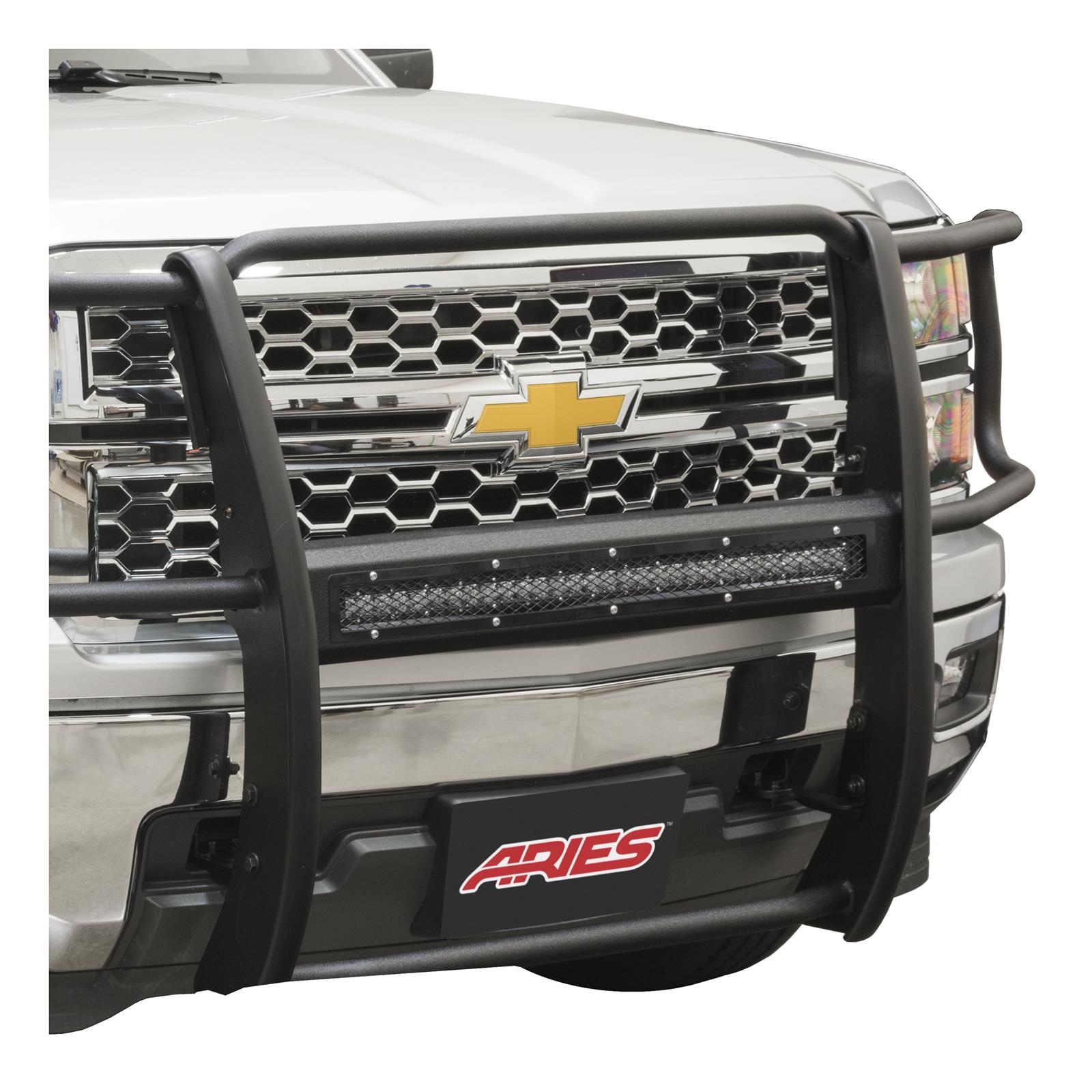 ARIES Automotive Grilles and Grille Inserts PC30MB Guard Face Plate, Pro Series, (1)30In, Msh, Bl, 30" MESH, GLOSS BLACK CARBON STEEL (COMES W/ ORIG. GUARD)