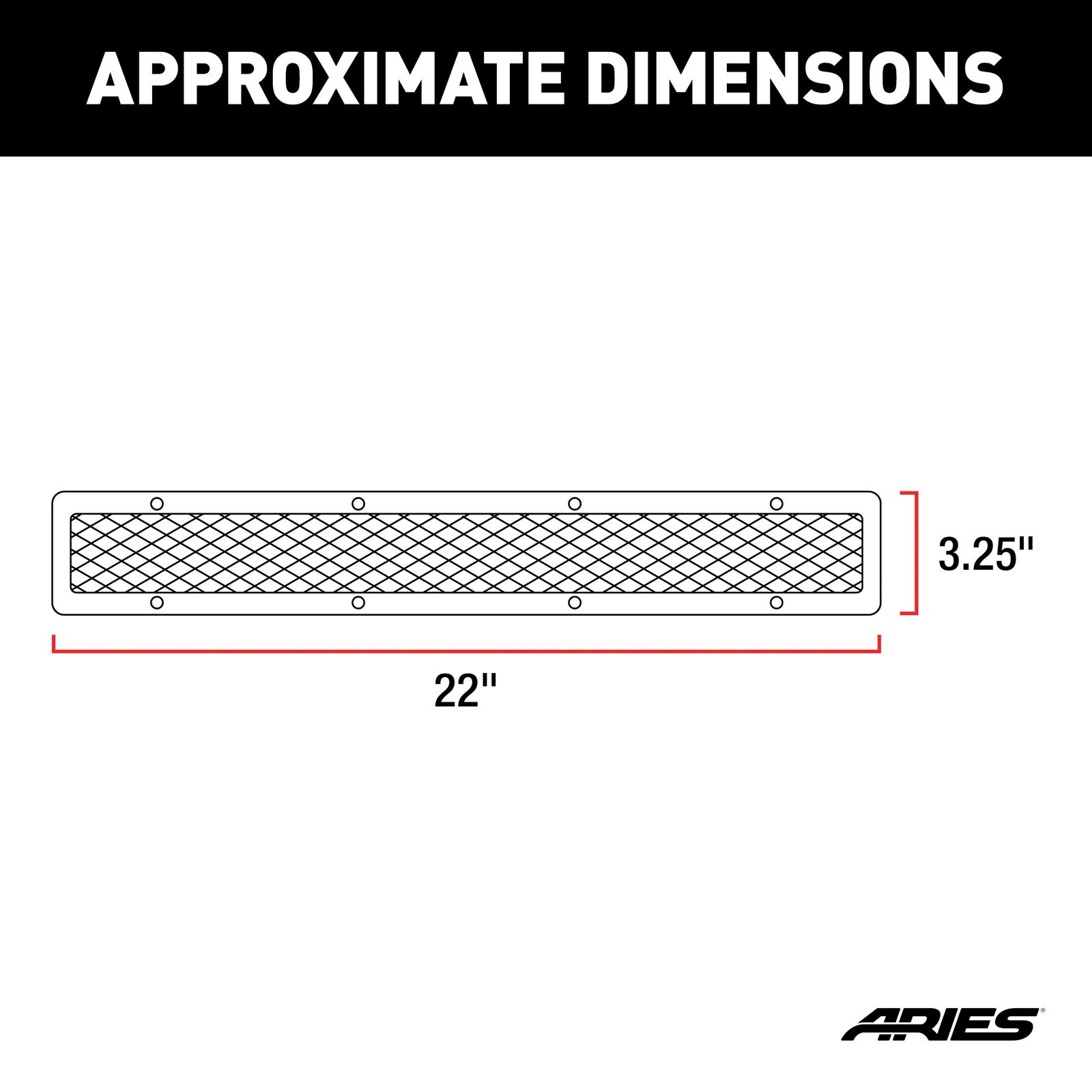 ARIES Automotive Grille Guard Components PJ20MS Face Plate, Pro Series, 20In, Msh, Ss, 20" MESH, POLISHED STAINLESS STEEL thumbnail 3