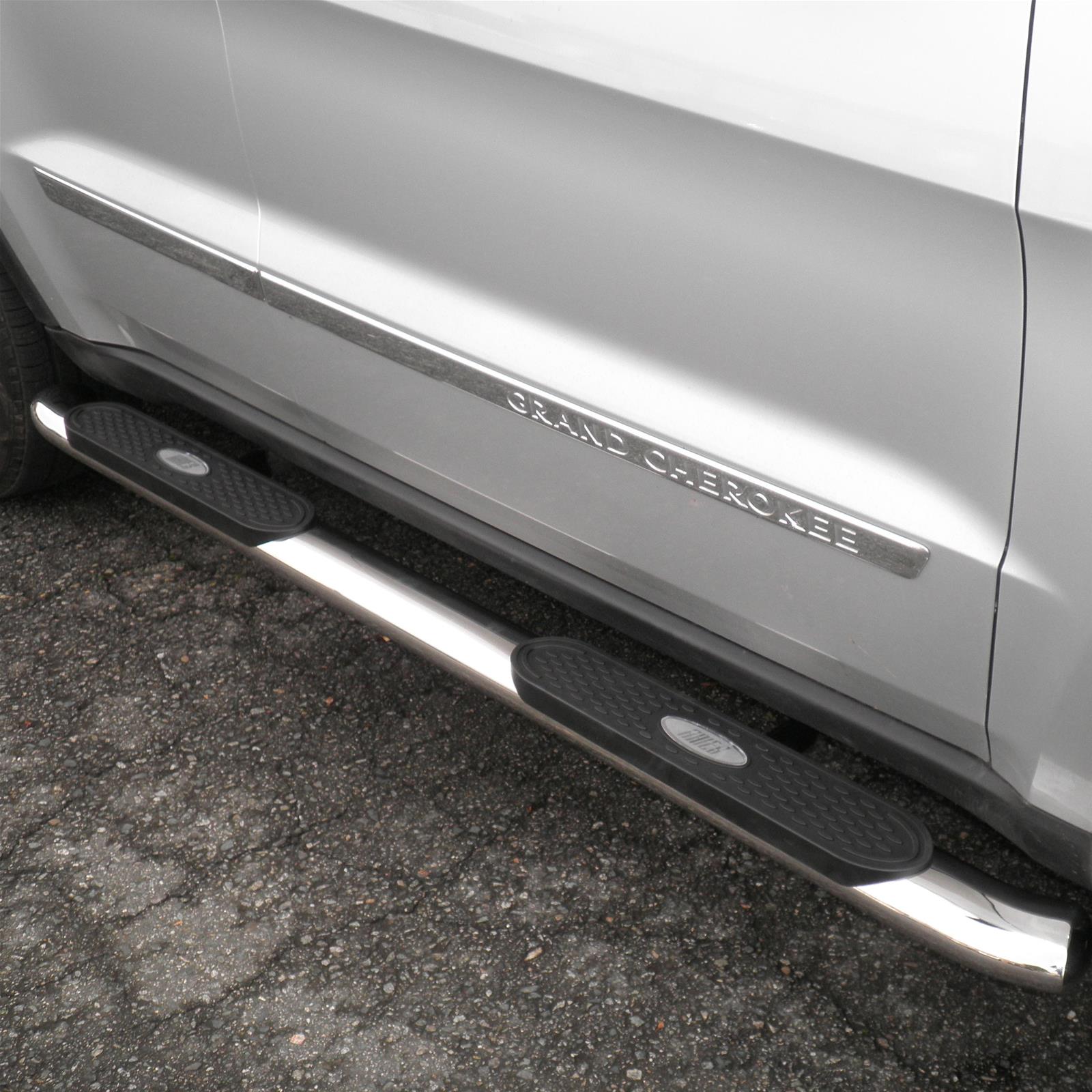 Aries Automotive 4 in. Oval Side Bars S221008-2 Step Bars, Oval, in., Stainless Steel, Polished, Jeep, Pair