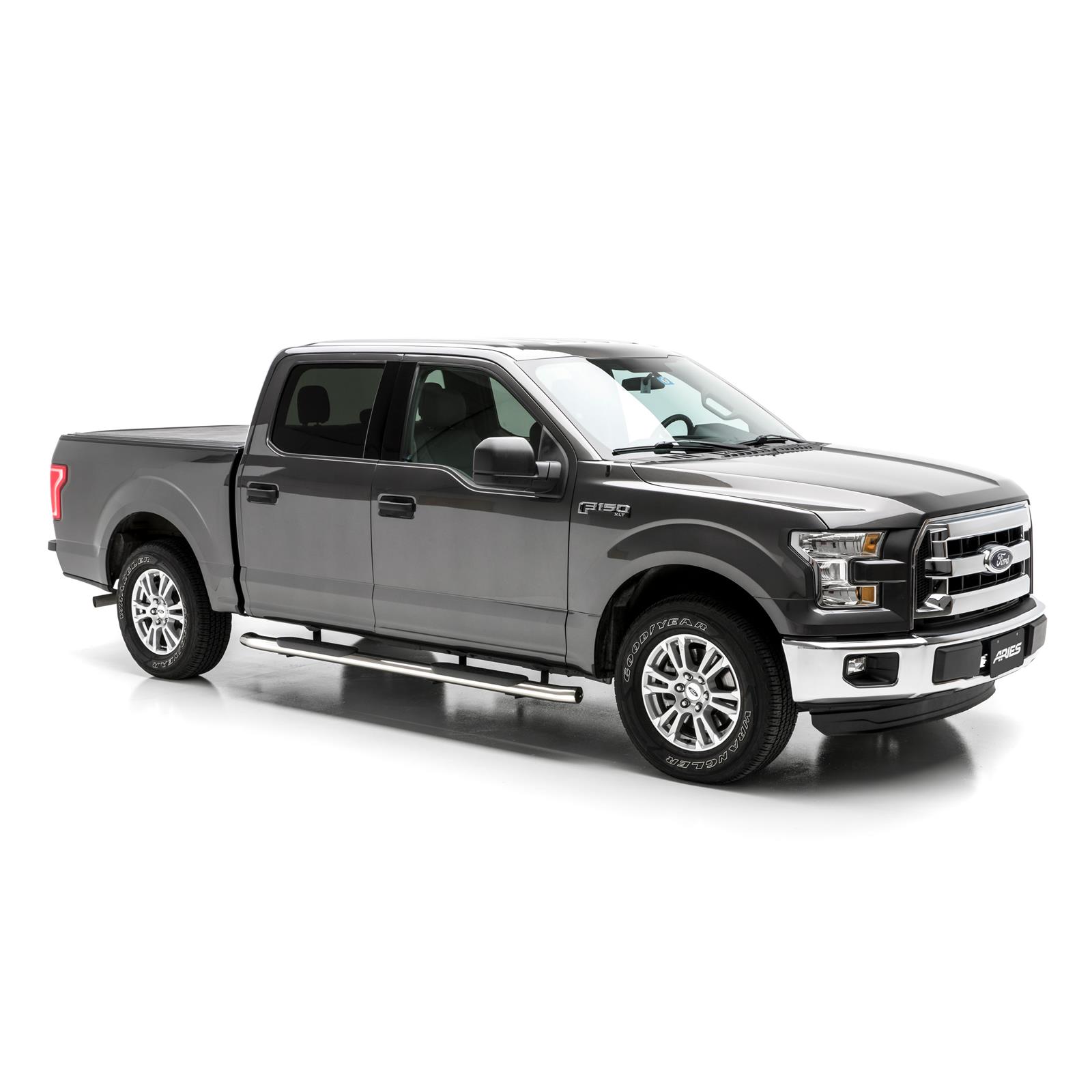 Aries Automotive 4 in. Oval Side Bars for 2004-2008 F-150, 2006-2008 MARK LT - S223015-2 Step Bars, Oval, in., Stainless Steel, Polished, Ford, Lincoln, Pair