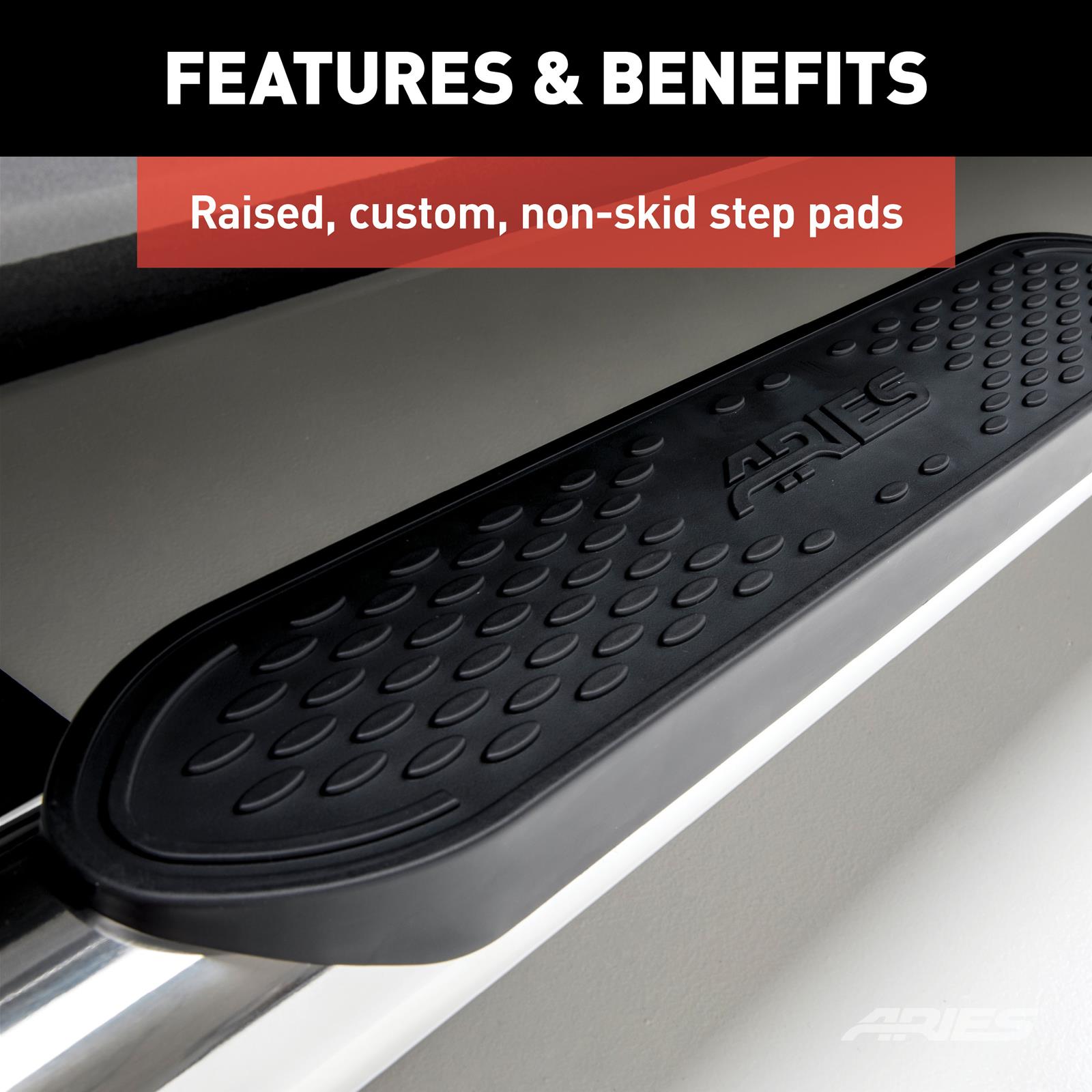 Aries Automotive 4 in. Oval Side Bars for 2019-2021 RANGER - S223046-2 Nerf and Step Bars, Ford, Side, In, Stainless, Pair thumbnail 4