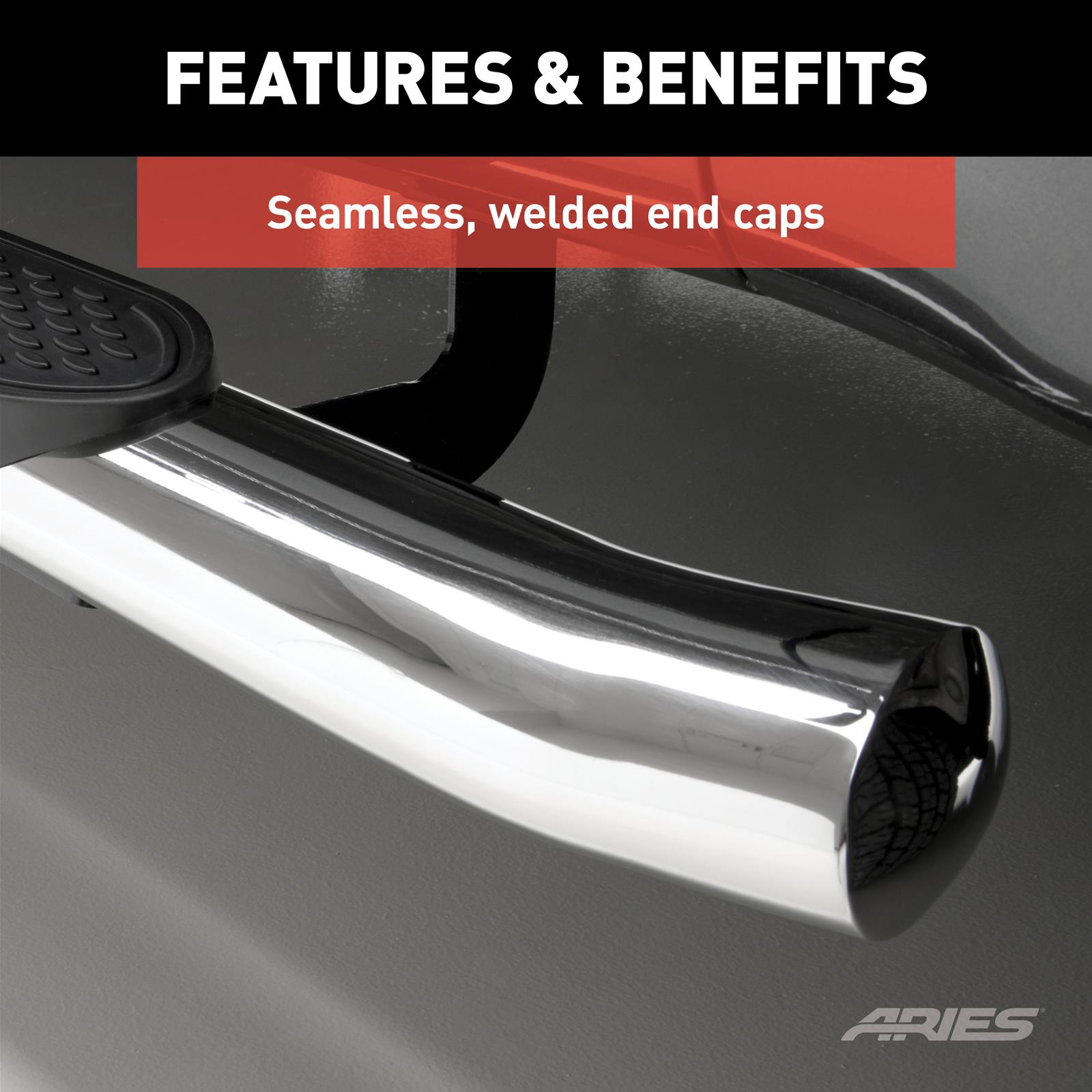 Aries Automotive 4 in. Oval Side Bars for 2019-2021 RANGER - S223046-2 Nerf and Step Bars, Ford, Side, In, Stainless, Pair thumbnail 3