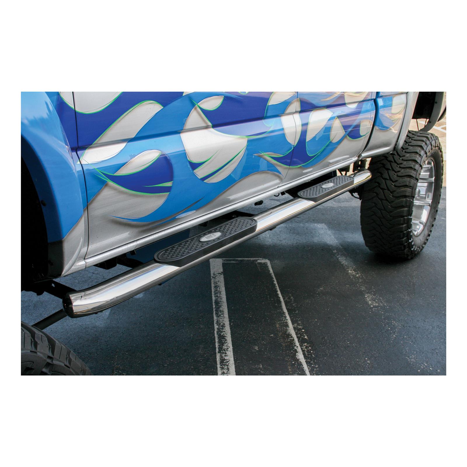 Aries Automotive 4 in. Oval Side Bars S224045-2 Step Bars, Oval, in., Stainless Steel, Polished, Chevy, GMC, Pair thumbnail 3