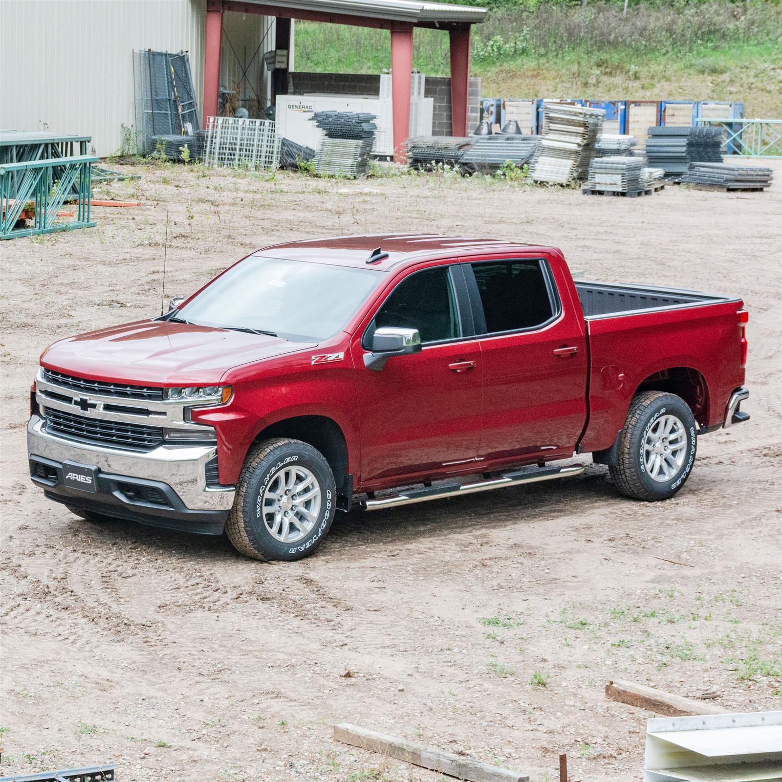 Aries Automotive 4 in. Oval Side Bars S224046-2 Step Bars, Oval, in., Stainless Steel, Polished, Chevy, GMC, Pair