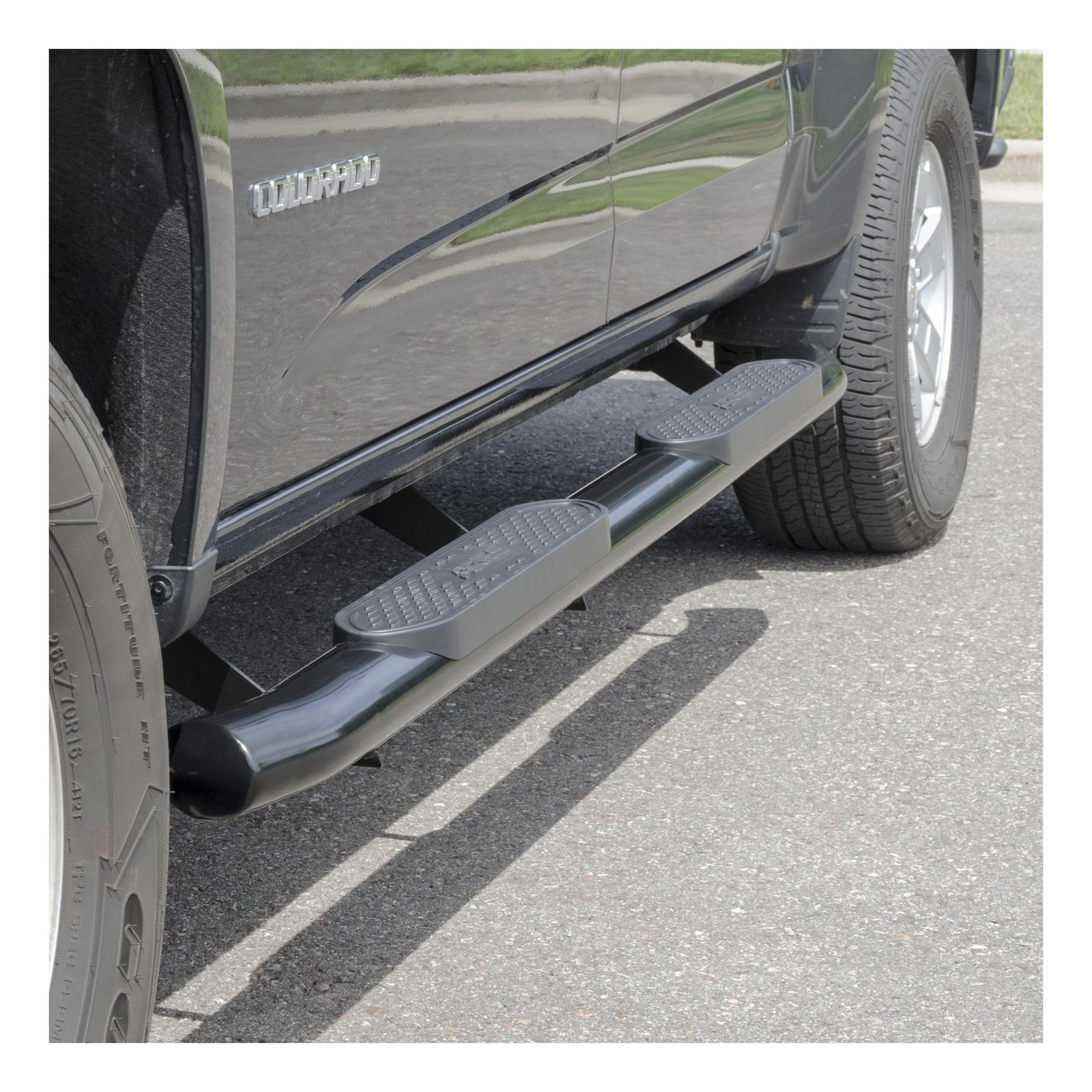 Aries Automotive 4 in. Oval Side Bars S224051 Step Bars, Steel, Black Powdercoated, Gloss, 4.00 Diameter, 80.500 Length, Chevrolet, GMC, Pair thumbnail 3