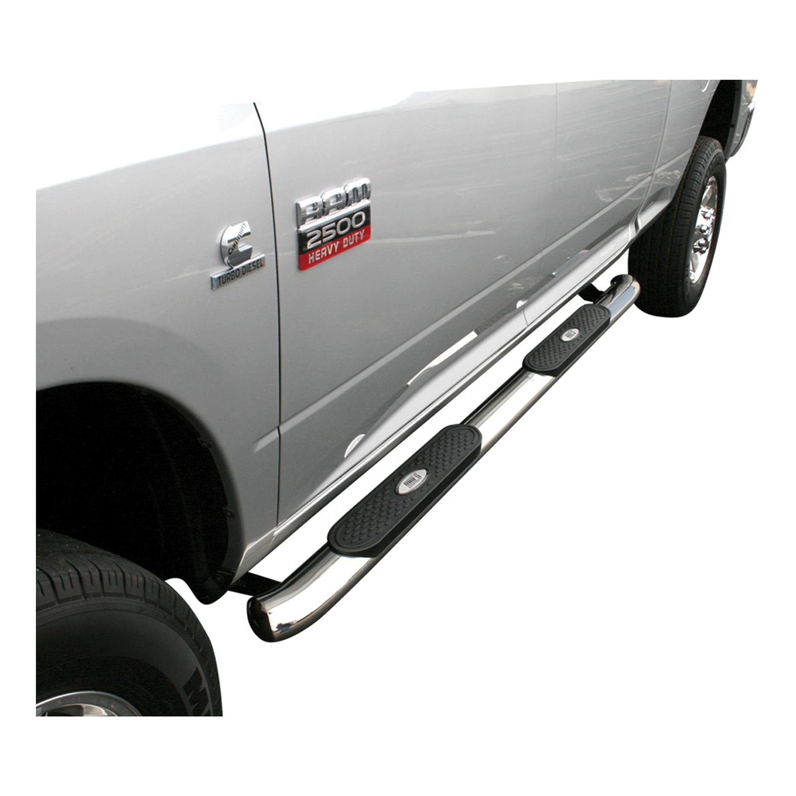 Aries Automotive 4 in. Oval Side Bars for 2011-2018 1500, 2019-2024 1500 CLASSIC, 2009-2010 RAM - S225017-2 Step Bars, Oval, in., Stainless Steel, Polished, Dodge, Ram, Pair thumbnail 2