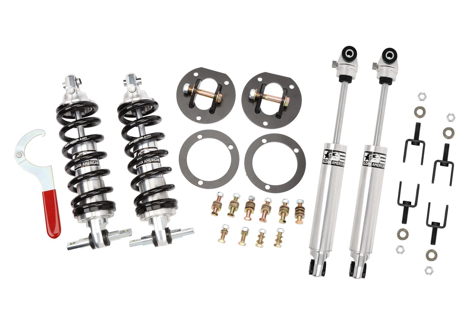 Aldan American Road Comp Suspension Packages for 1965-1968 COMET, 1967-1973 COUGAR, 1965-1973 MUSTANG - 300125 Coilover Kits, Coilover Systems, Front, Adjustable Valving, Black Springs, Designed Use with Big Block Engines, Ford, Mercury, Kit