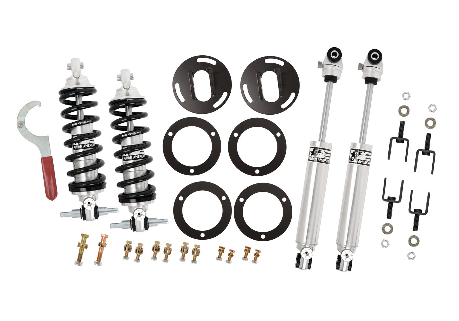 Aldan American Track Comp Suspension Packages 300300 Coilover Kits, Comp, Front, 0.0 - 2.0 in. Lowered Front, Rear Shocks, Double Adjustable, 550 lb./in. Spring Rate, Ford, Mercury, Big Block, Kit