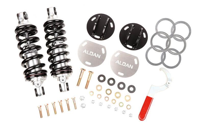 Aldan American Track Comp Coilover Kits for 2003-2011 CROWN VICTORIA, GRAND MARQUIS, 2003-2007 TOWN CAR - 300335 Kits, Road Comp, Front, 0.0 2.0 in. Lowered, Twin-tube Shocks, Black Powdercoated Springs, 650 lbs./in. Rate, Ford, Kit