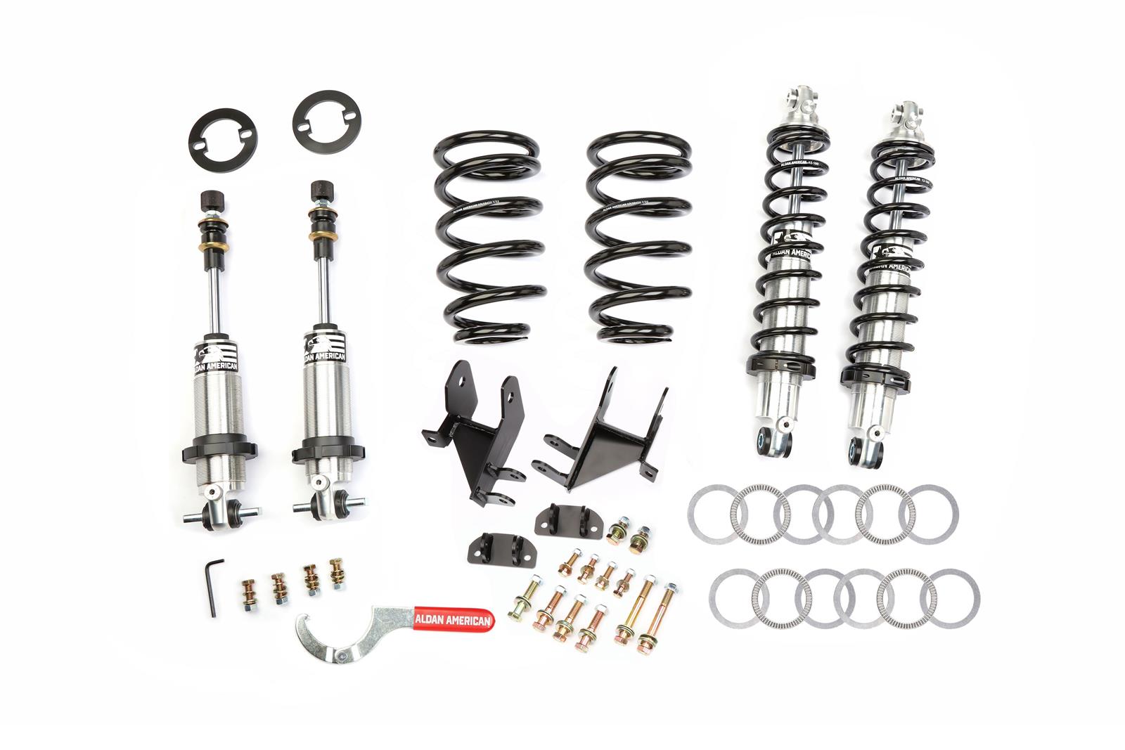 Aldan American Track Comp Coilover Kits 300379 Kit, Comp, Double Adjustable, 1-2 in. Raised, Front/Rear, Twin-Tube, Aluminum, 550 lbs./in. Front, 160 lbs./in. Rear, Big Block, Kit