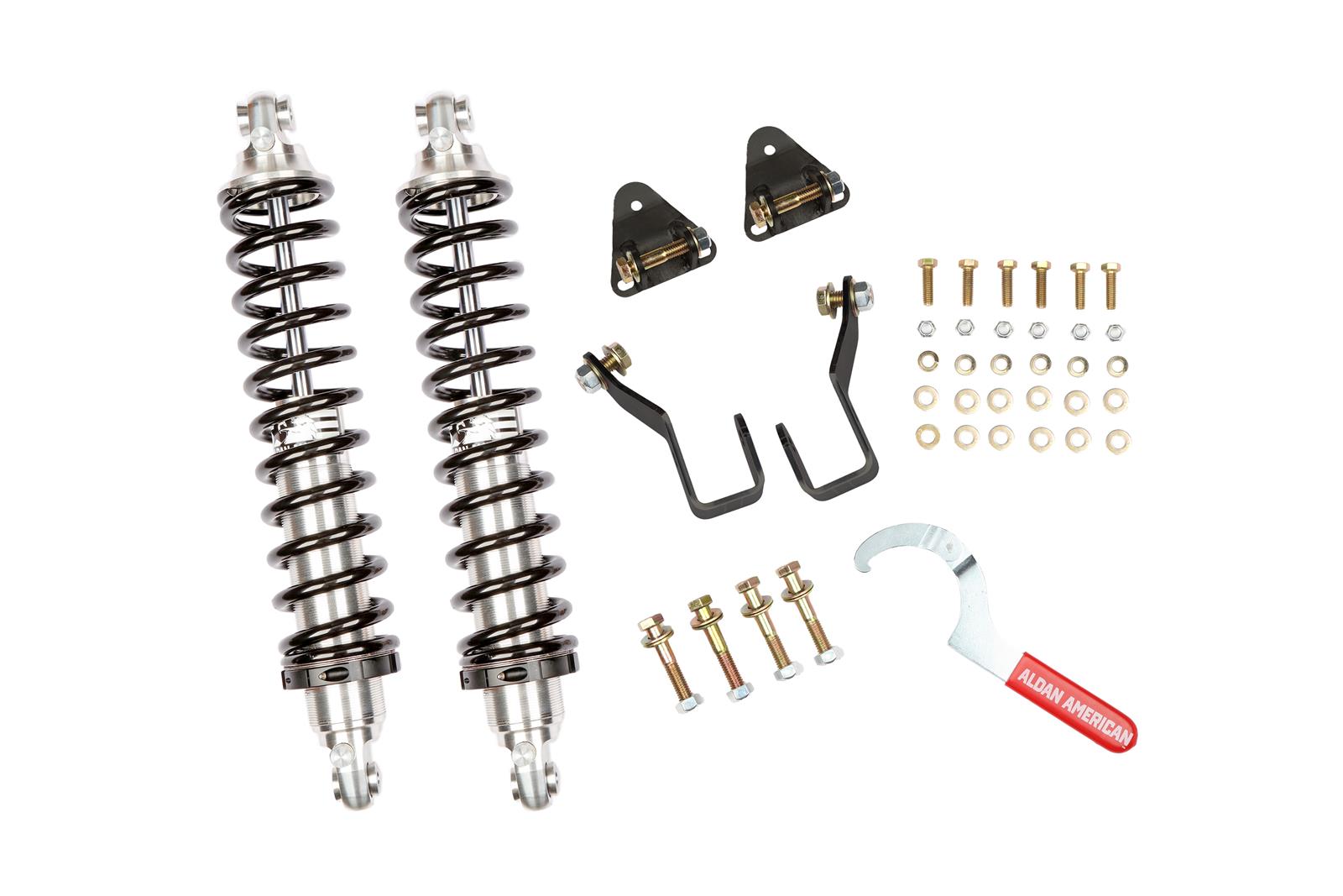 Aldan American Track Comp Coilover Kits 300388 Kit, Comp, Rear, Adjustable Valving, Black Springs, 200 lbs./in. Rate, Chevy, Sold as a Set