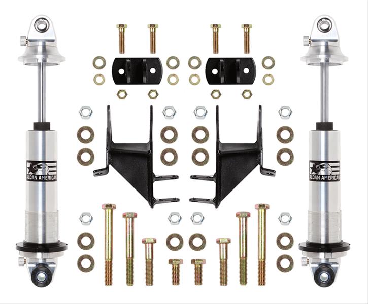 Aldan American Track Comp Coilover Kits ABRND Kit, Rear, Twin-Tube, 0.5-0.3 in. Lowered, Aluminum, Natural, Buick, Chevrolet, Oldsmobile, Pontiac, Kit